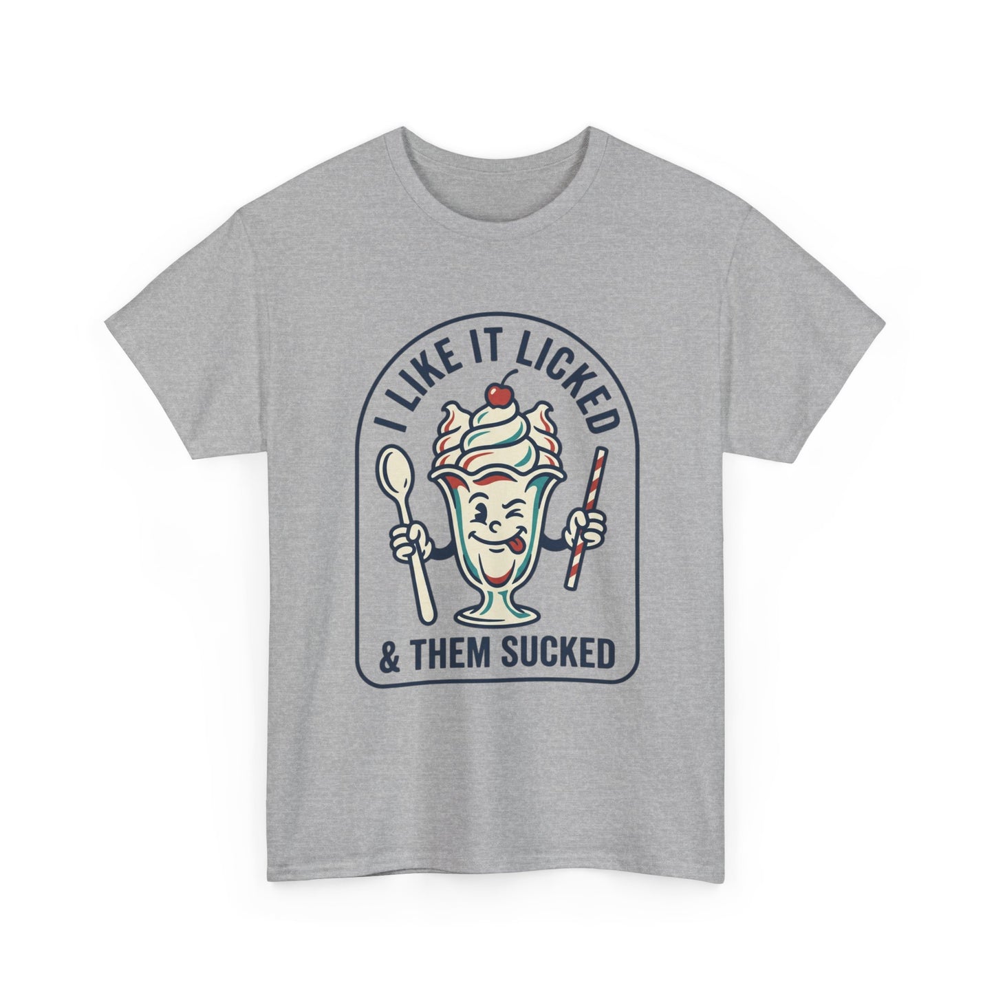 "I Like It Licked & Them Sucked" Retro Dessert Shirt - Ice Cream Sundae Tee