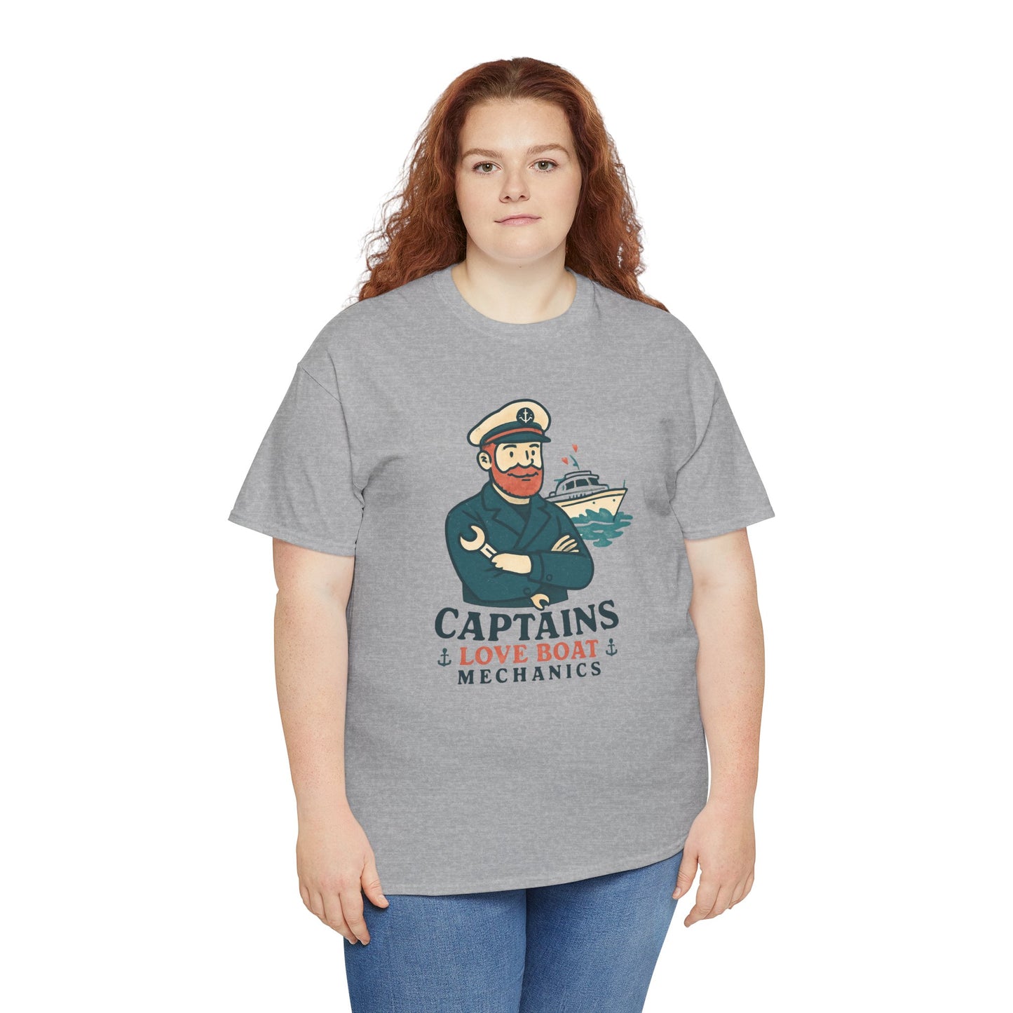 Captain Mechanics T‑Shirt — "Captains Love Boat Mechanics" Nautical Crew Tee
