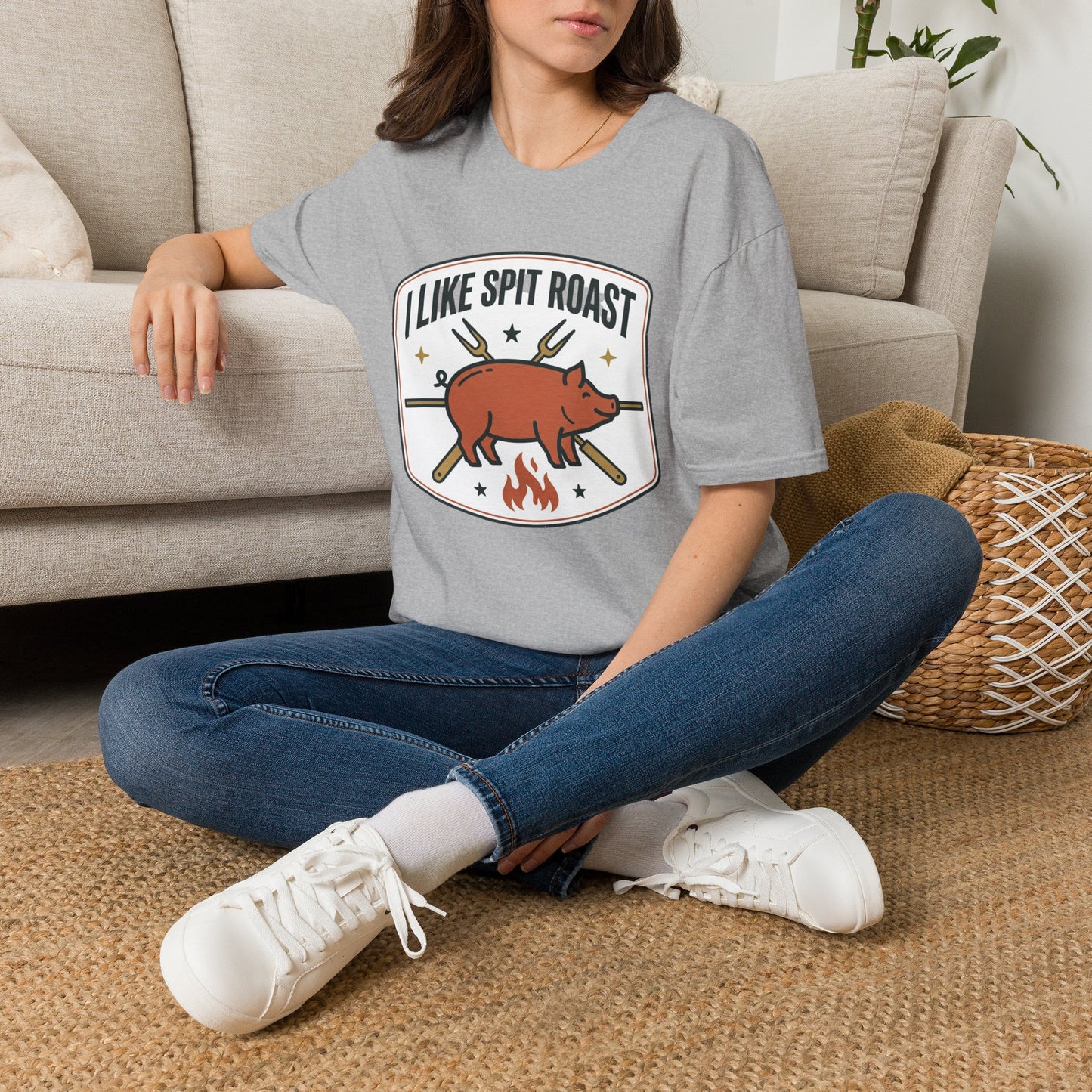 I Like Spit Roast T-Shirt — Retro BBQ Pig Tee for Grill Lovers