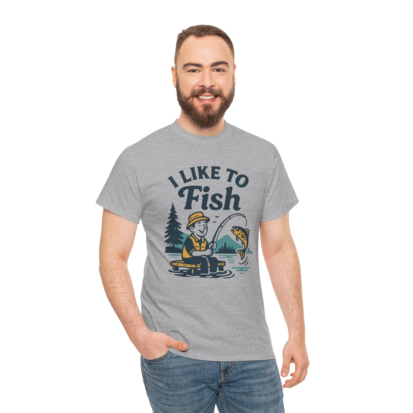 Fishing T-Shirt — "I Like to Fish" Vintage Outdoors Tee