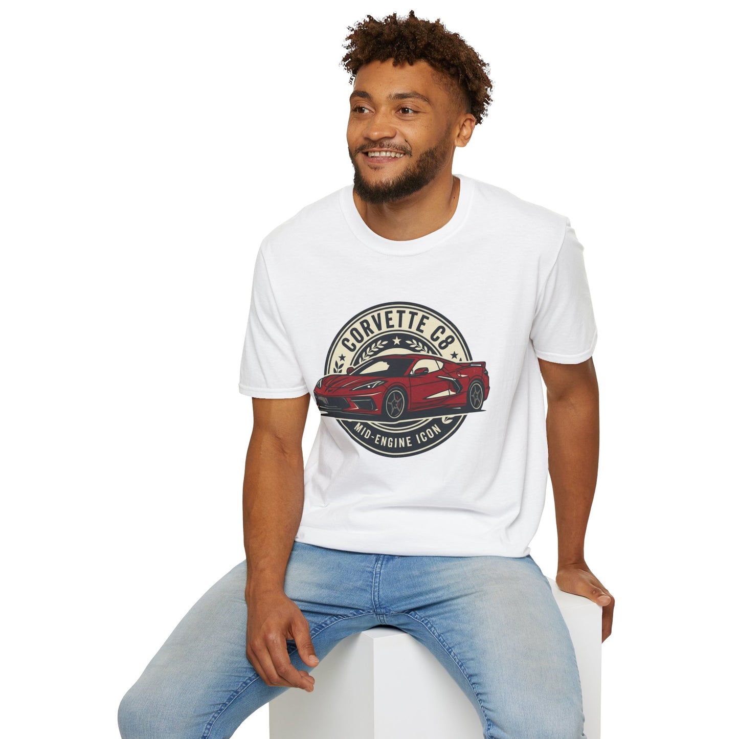 Corvette C8 Tee — Red Mid‑Engine Icon Car Shirt