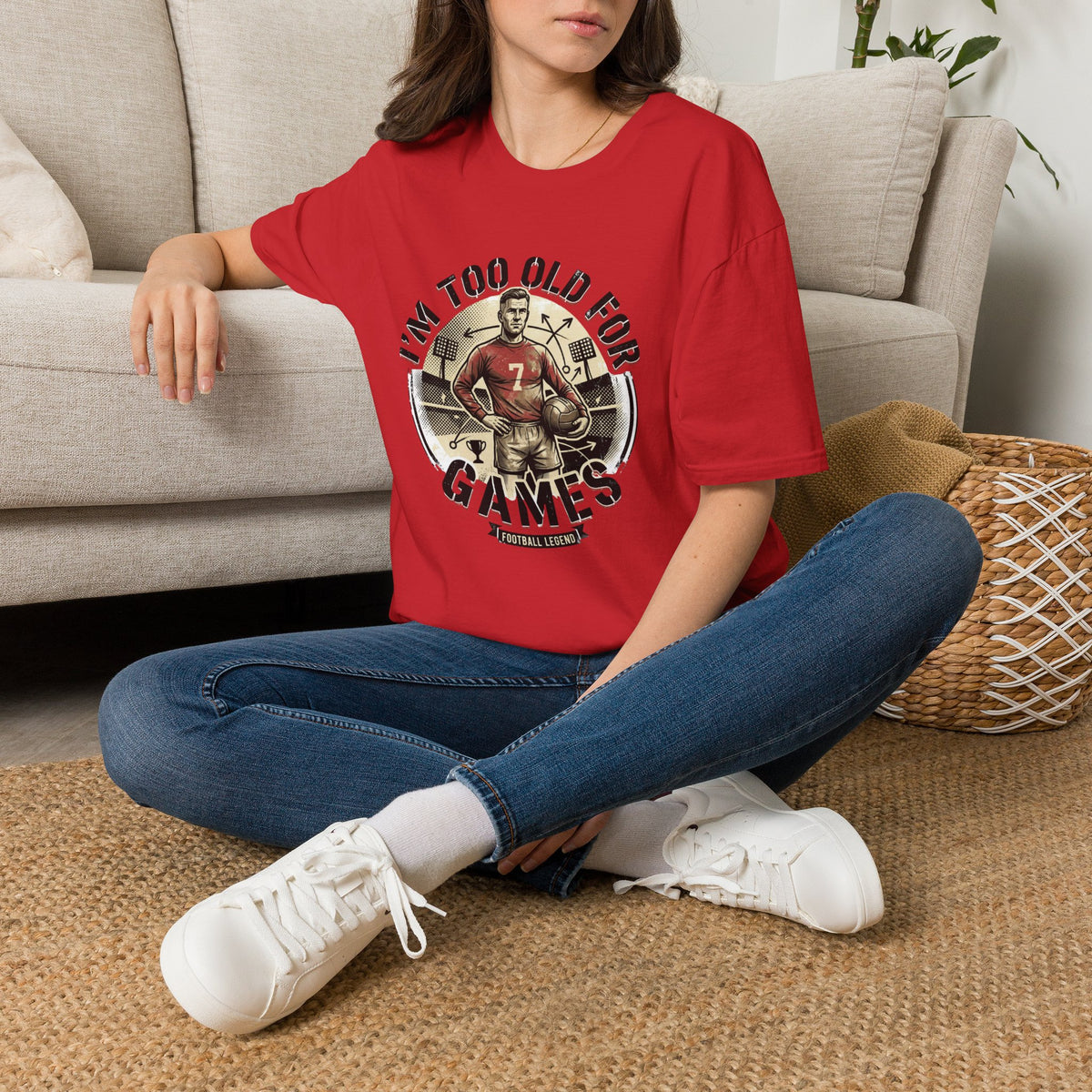I'm Too Old for Games T-Shirt — Vintage Football Player Retro Tee