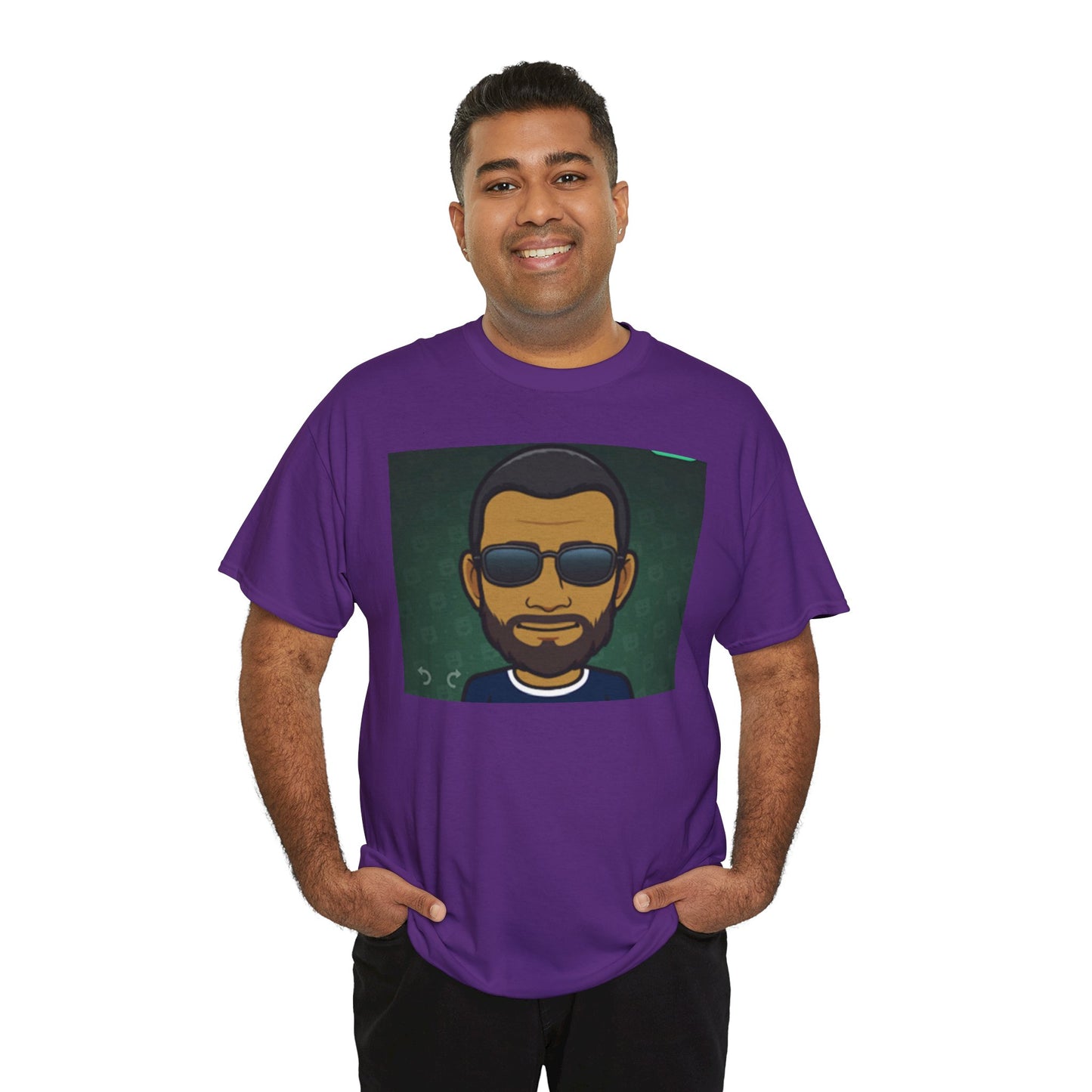 Bitmoji Portrait Tee — Cool Sunglasses Avatar Graphic T-Shirt Printify