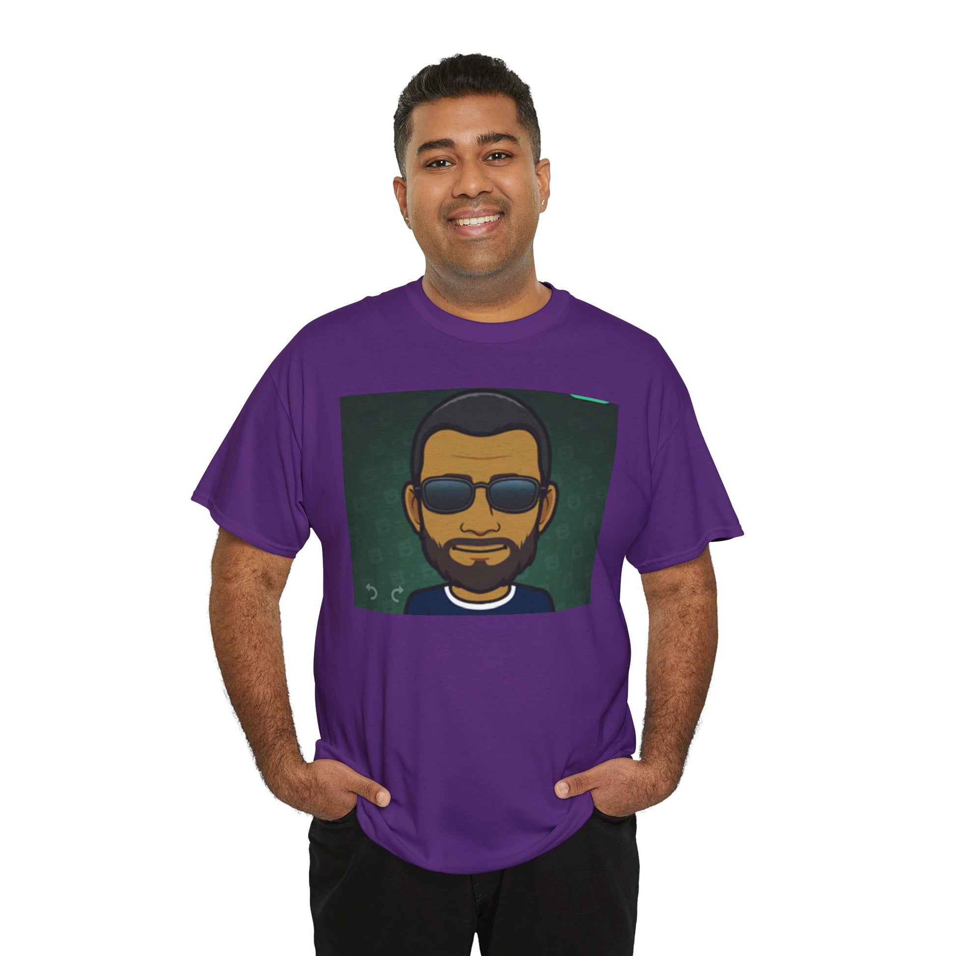 Bitmoji Portrait Tee — Cool Sunglasses Avatar Graphic T-Shirt Printify