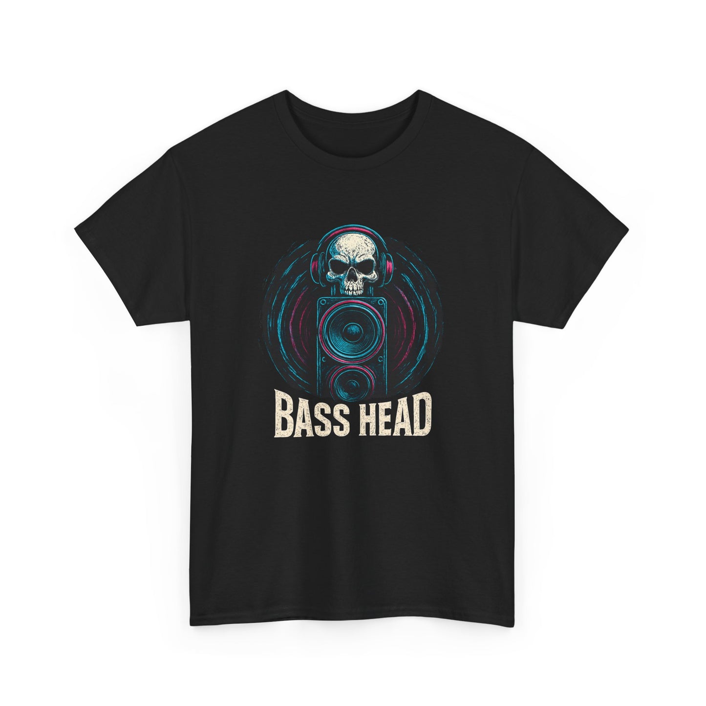 Bass Head Skull T-Shirt — Graphic DJ Speaker Tee