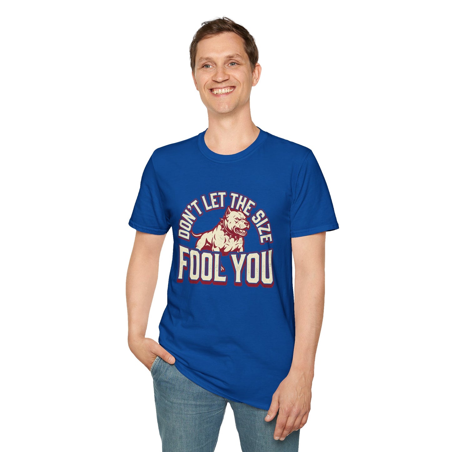 "Don’t Let The Size Fool You" Vintage Dog Tee-Pitbull Graphic T-Shirt