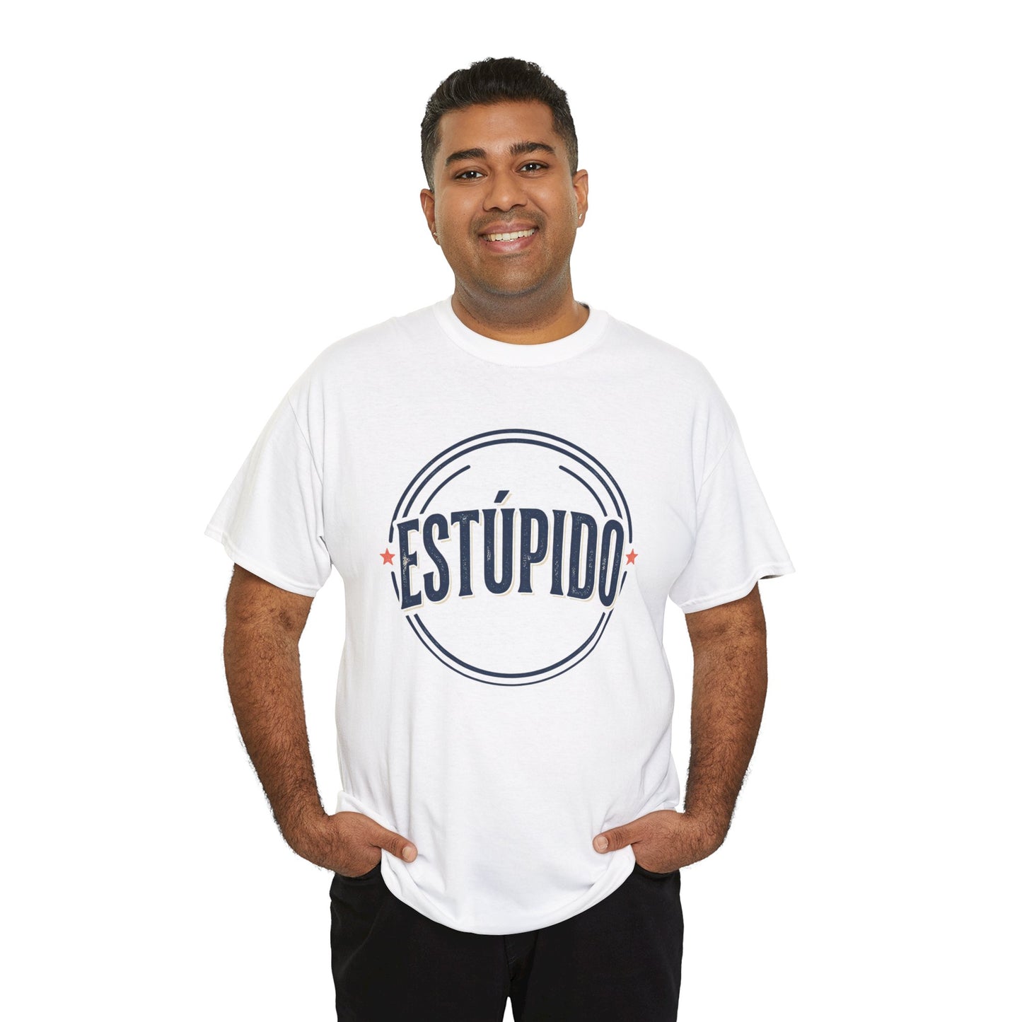 ESTÚPIDO Circle Logo Graphic Tee (Spanish Funny Statement)