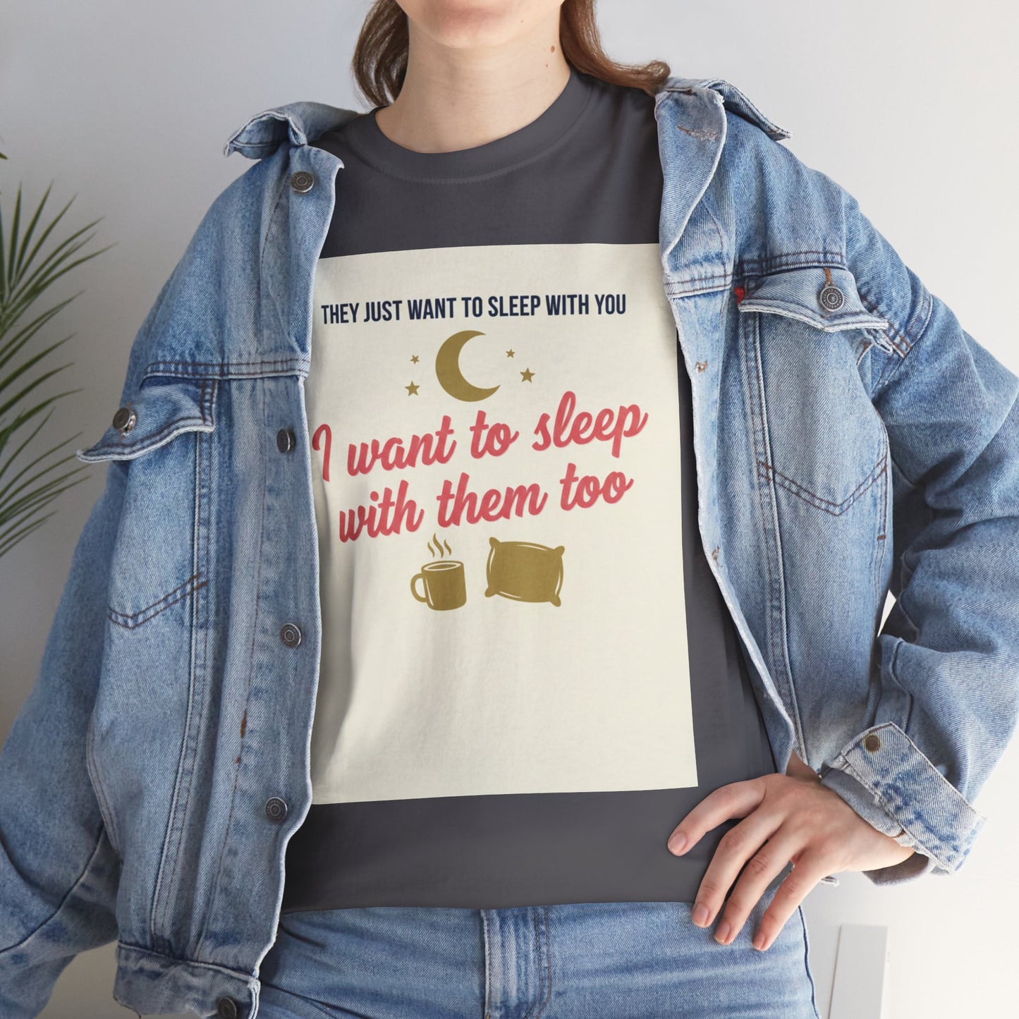 Sleepy Cats T-Shirt — "I Want to Sleep with Them Too" Cute Nighttime Pet Tee