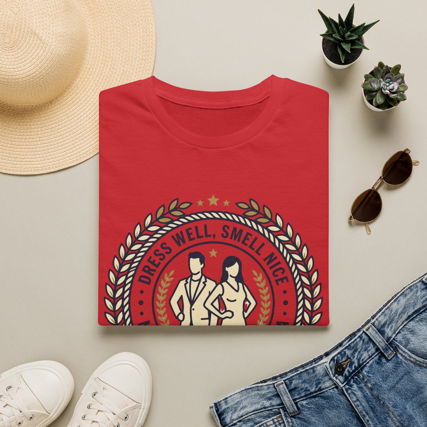 "Dress Well, Smell Nice" Vintage Couple Graphic Tee