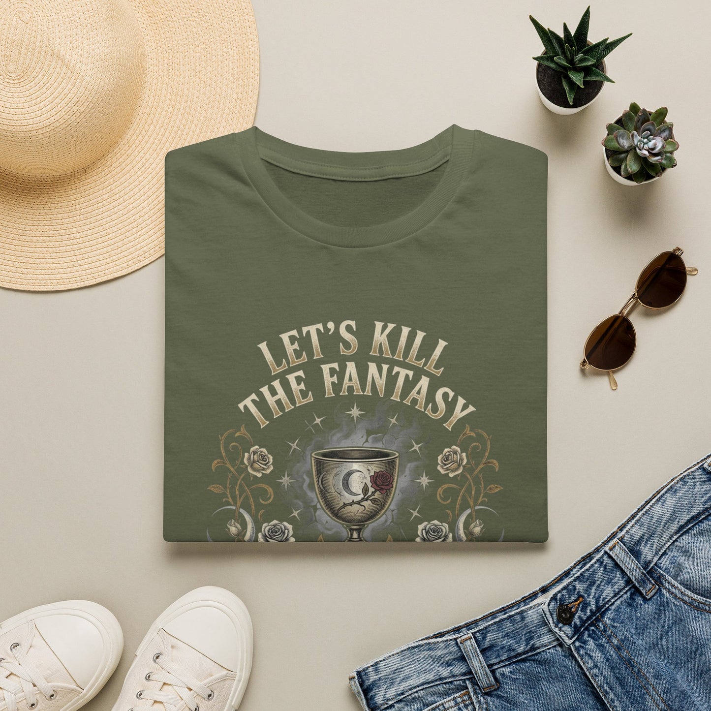 Let's Kill the Fantasy T‑Shirt — Dark Gothic Chalice Design