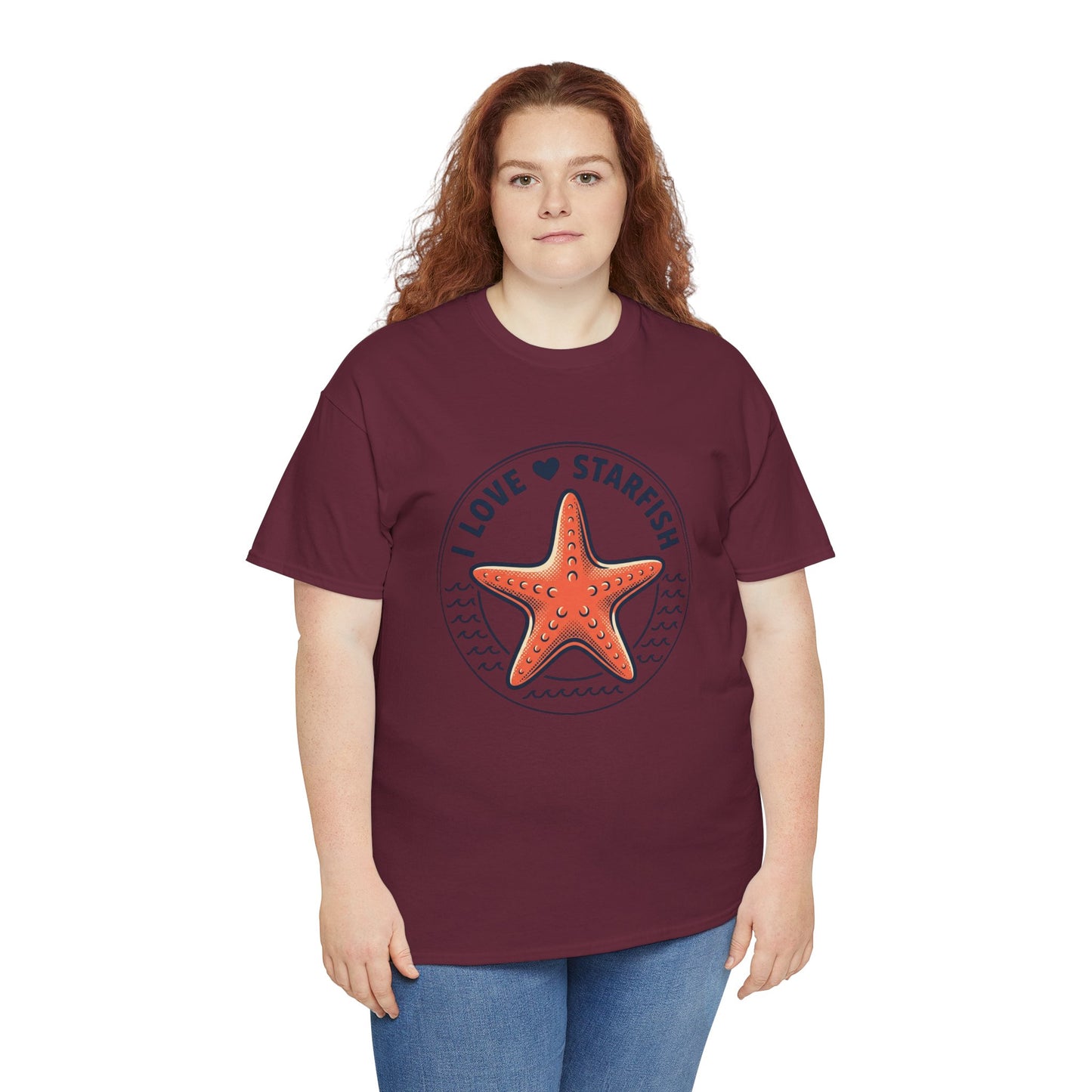Starfish Tee — "I Love Starfish" Beach Graphic T-Shirt