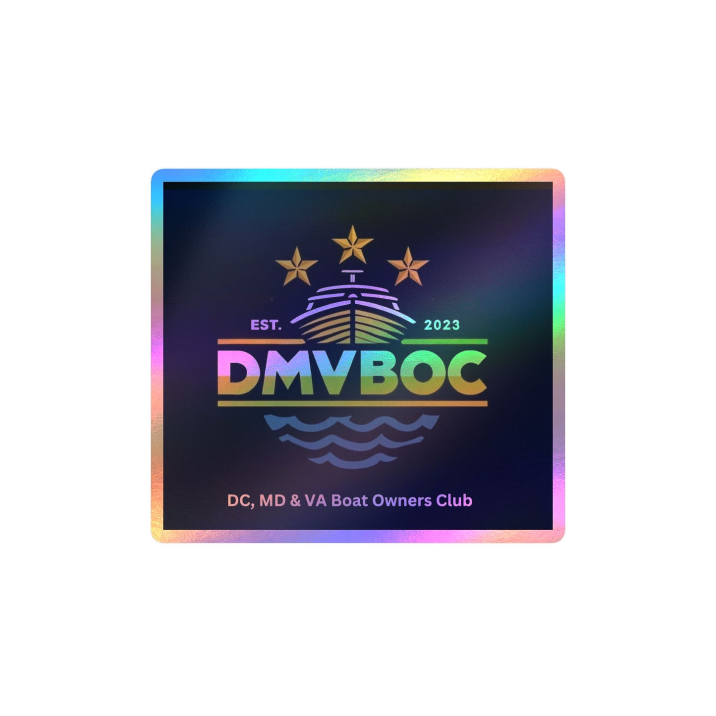 DMVBOC Boat Club Kiss-Cut Vinyl Sticker — DC MD VA Boat Owners Club Logo Decal
