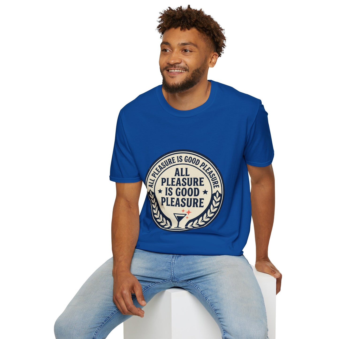 "All Pleasure Is Good Pleasure" Vintage Badge Tee