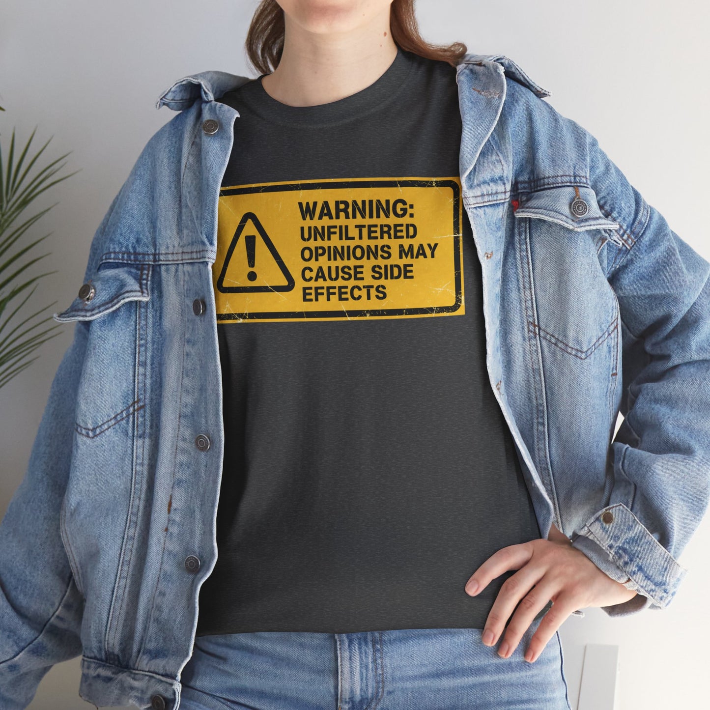 T-Shirt — "Warning: Unfiltered Opinions May Cause Side Effects" Graphic Tee