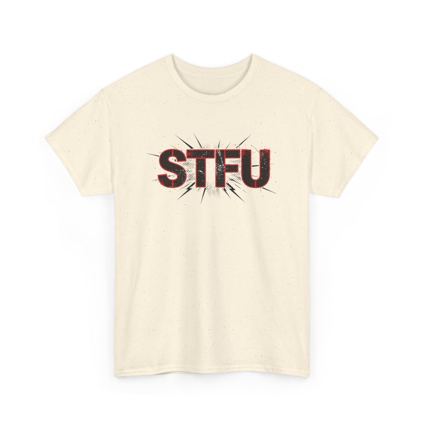 STFU Graphic Tee — Bold Distressed Text Shirt for Statement Style Printify