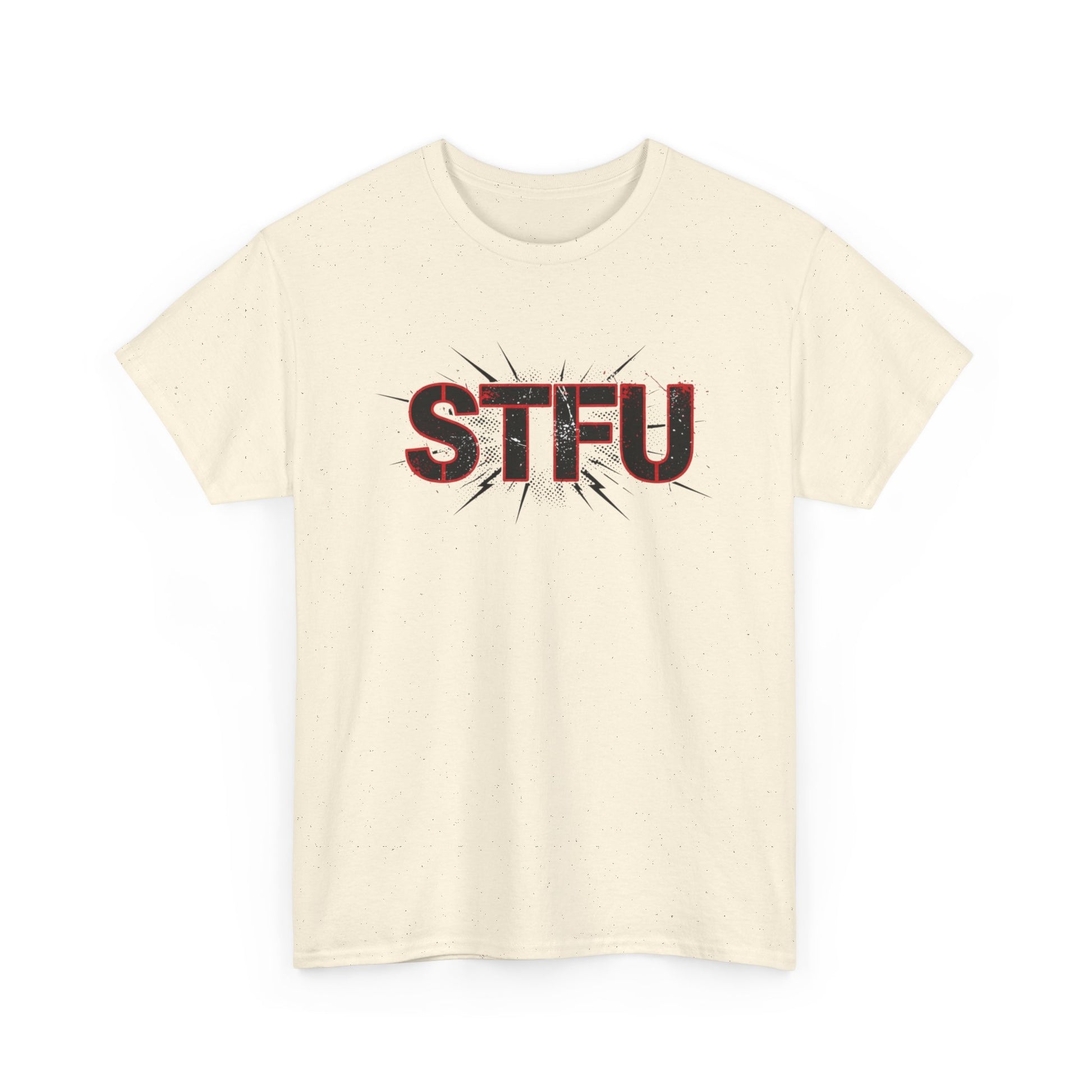 STFU Graphic Tee — Bold Distressed Text Shirt for Statement Style Printify