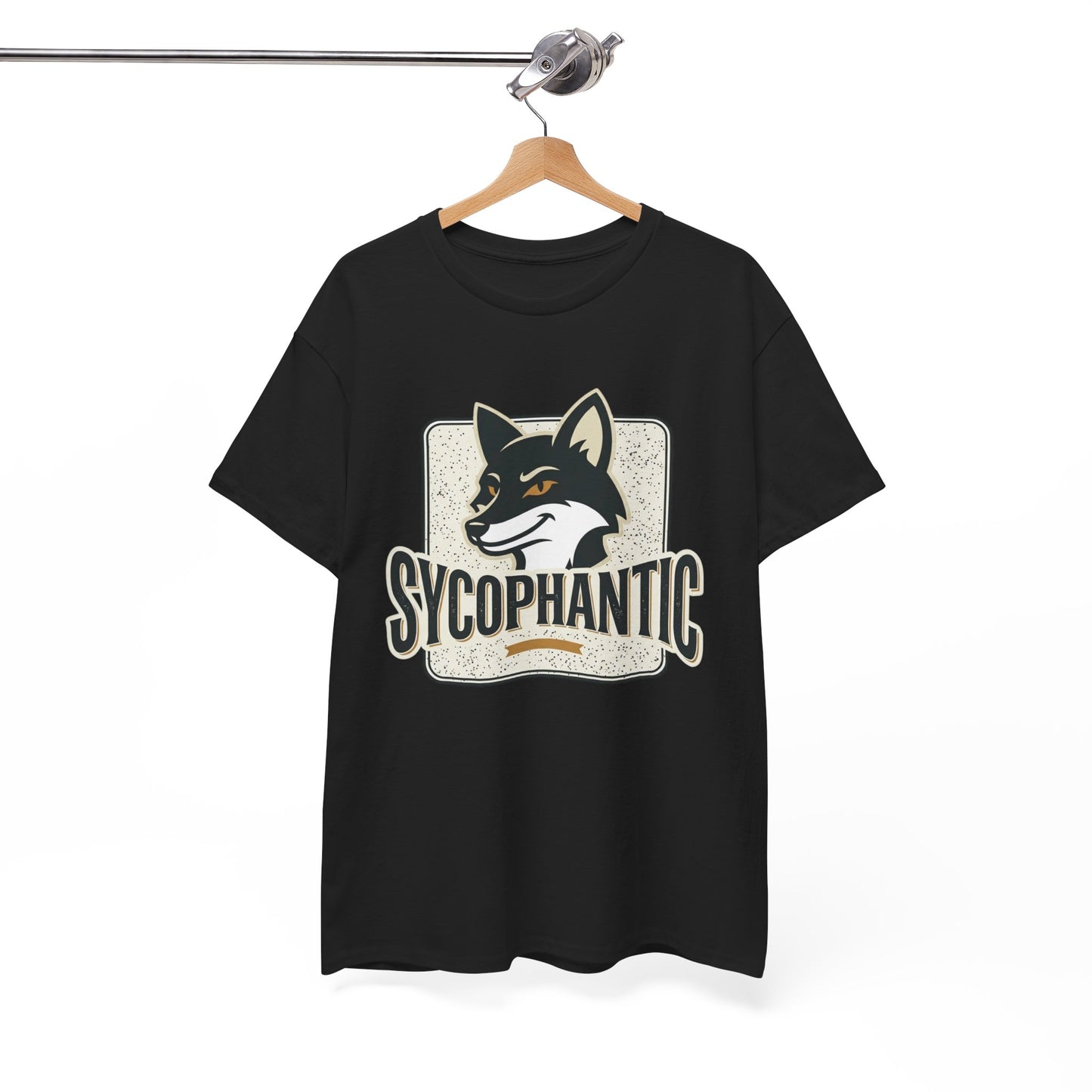 Sycophantic Fox Graphic Tee — Retro Animal Logo T-Shirt