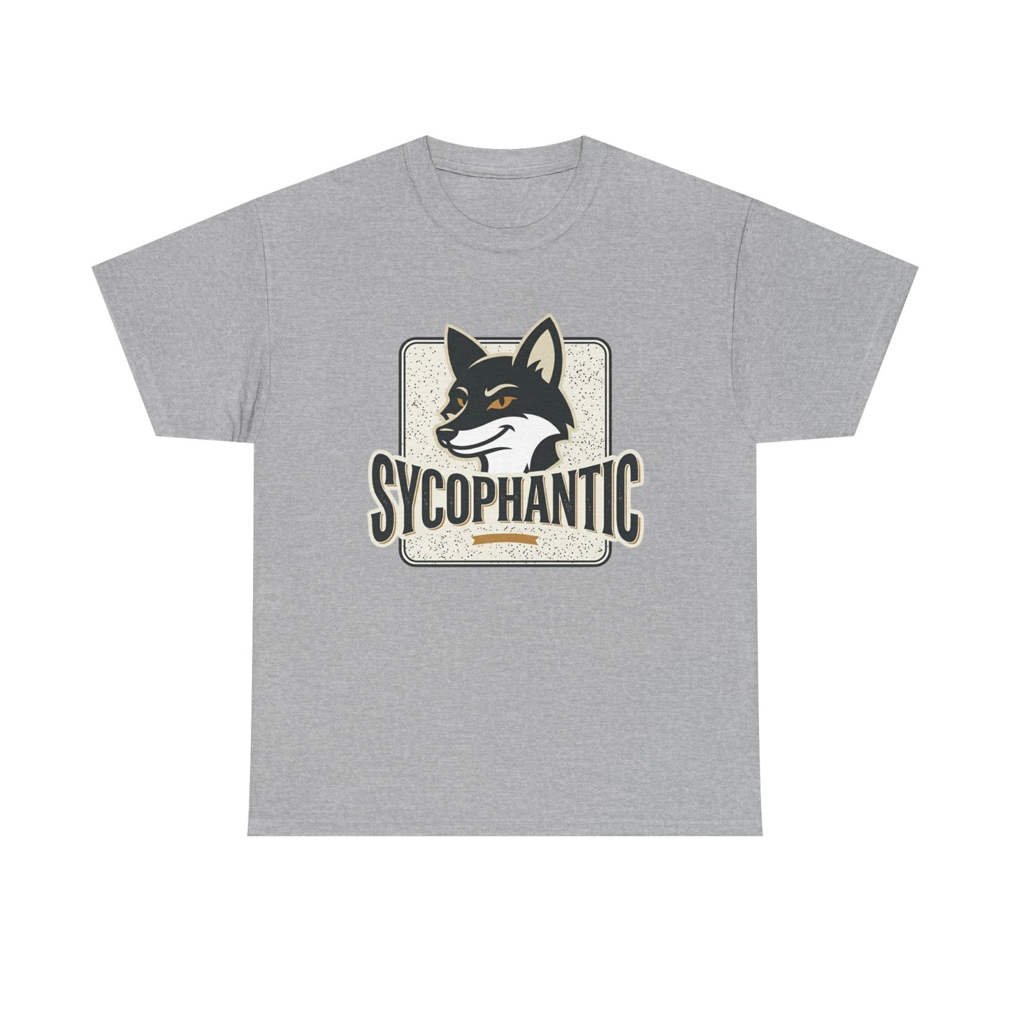 Sycophantic Fox Graphic Tee — Retro Animal Logo T-Shirt