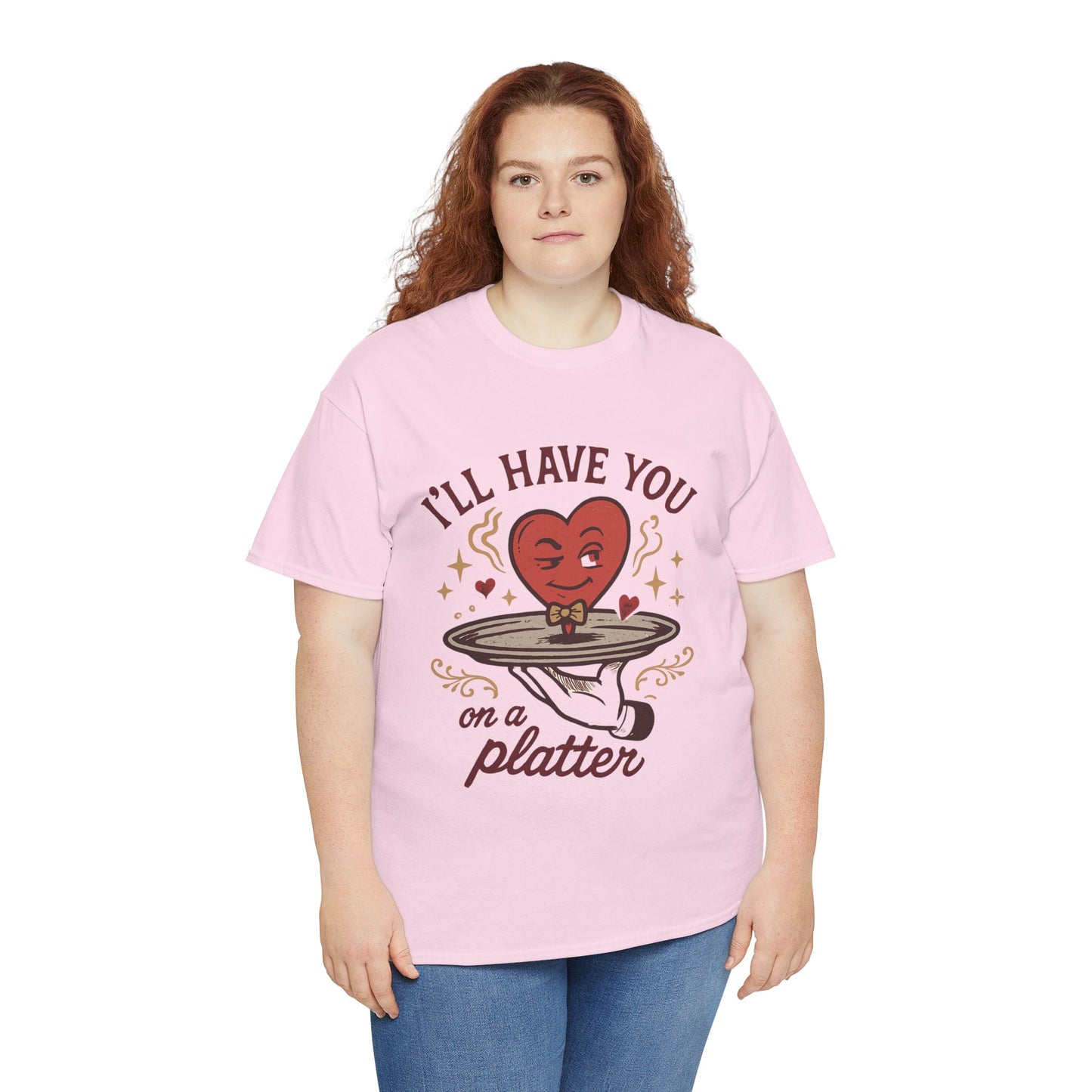 Valentine Heart on a Platter T-Shirt — I'll Have You on a Platter Cute Romantic Tee