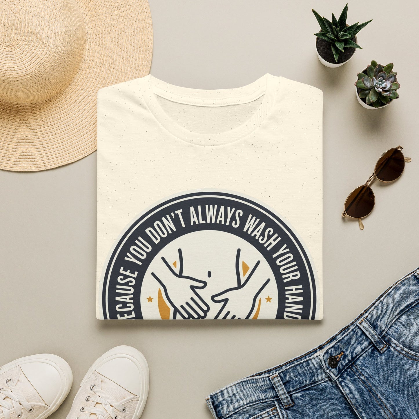 "Because You Don't Always Wash Your Hands" Graphic Tee (Handwashing Reminder)