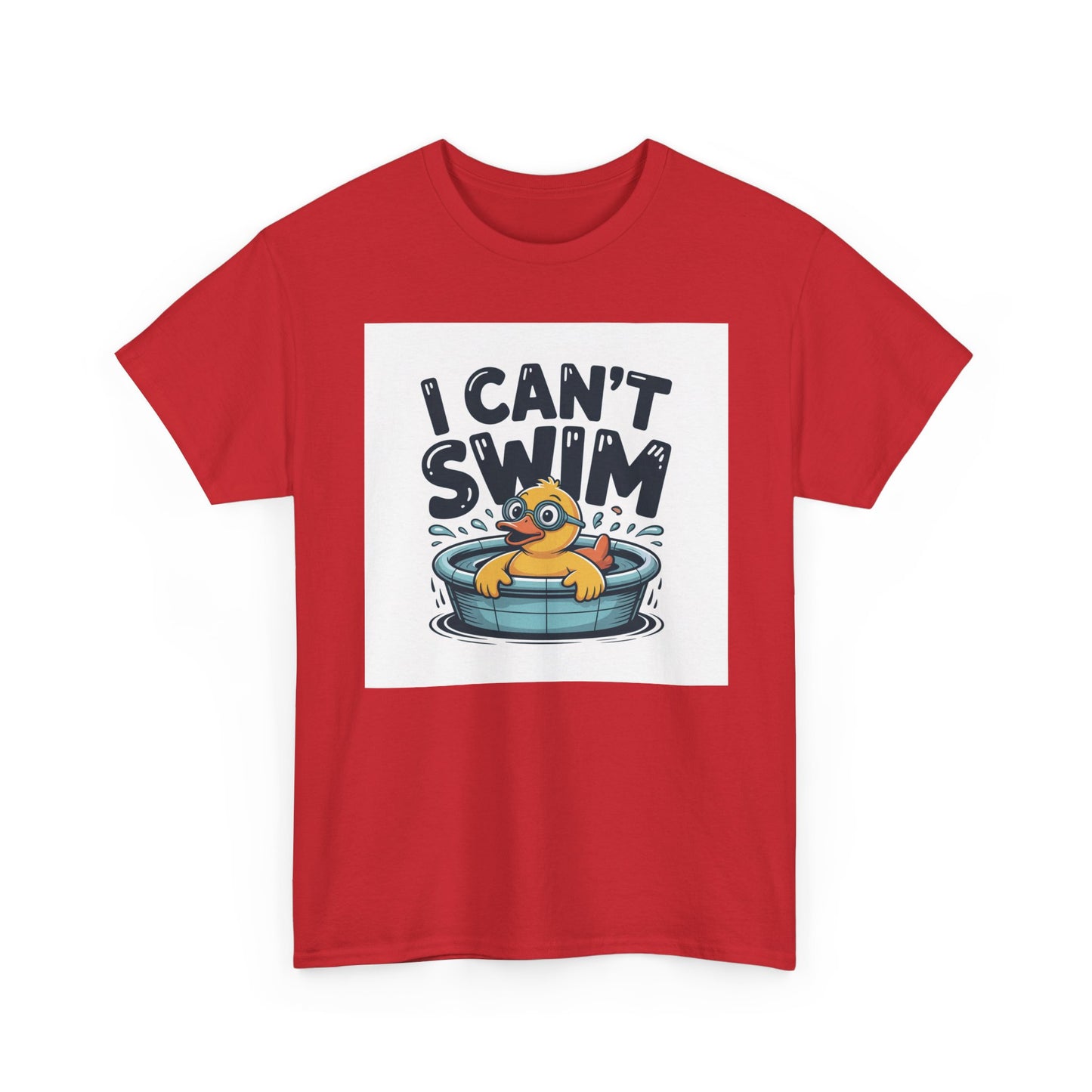 I Can't Swim Duck T-Shirt — Cute Funny Pool Float Graphic Tee
