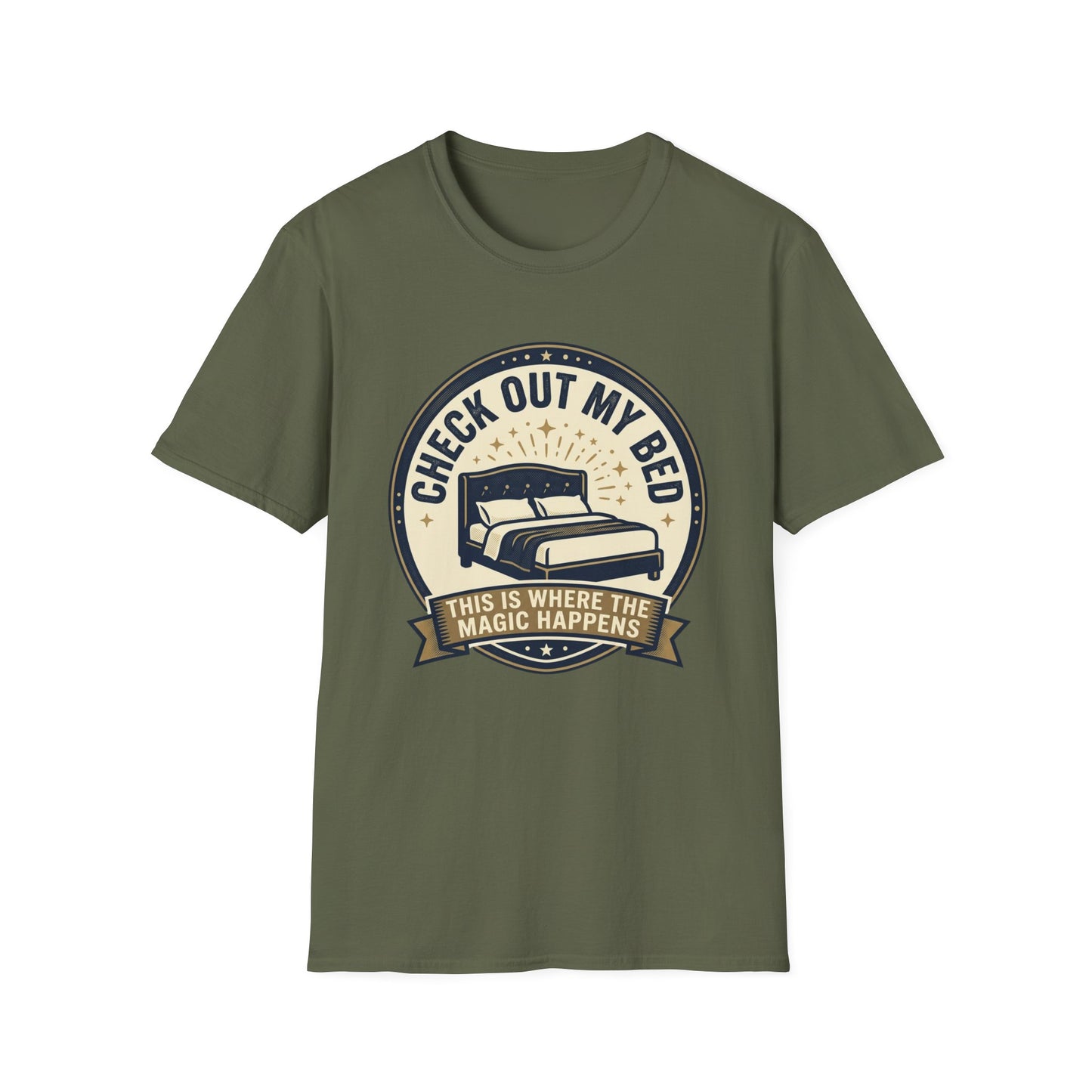 Check Out My Bed T-Shirt – “This Is Where The Magic Happens” Vintage Graphic Tee