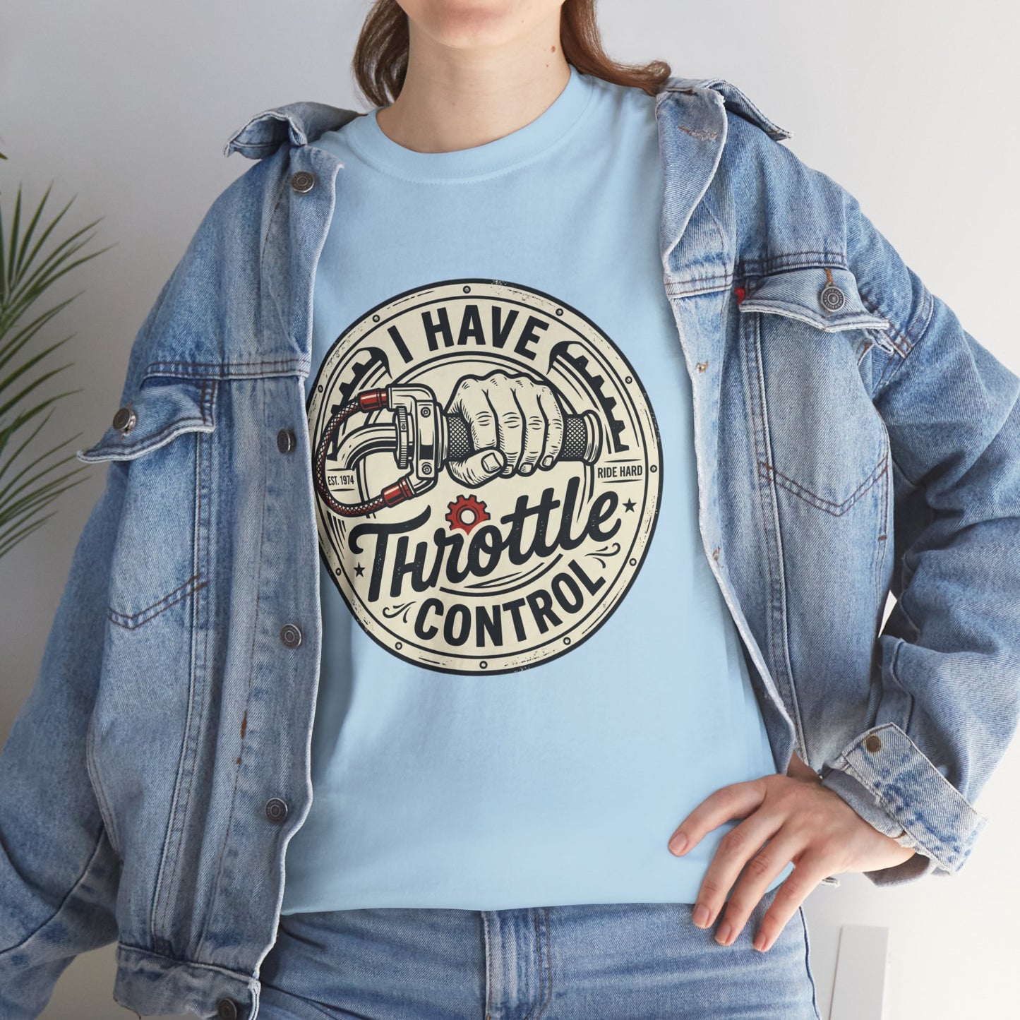 Throttle Control T-Shirt — "I Have Throttle Control" Vintage Motorcycle Tee