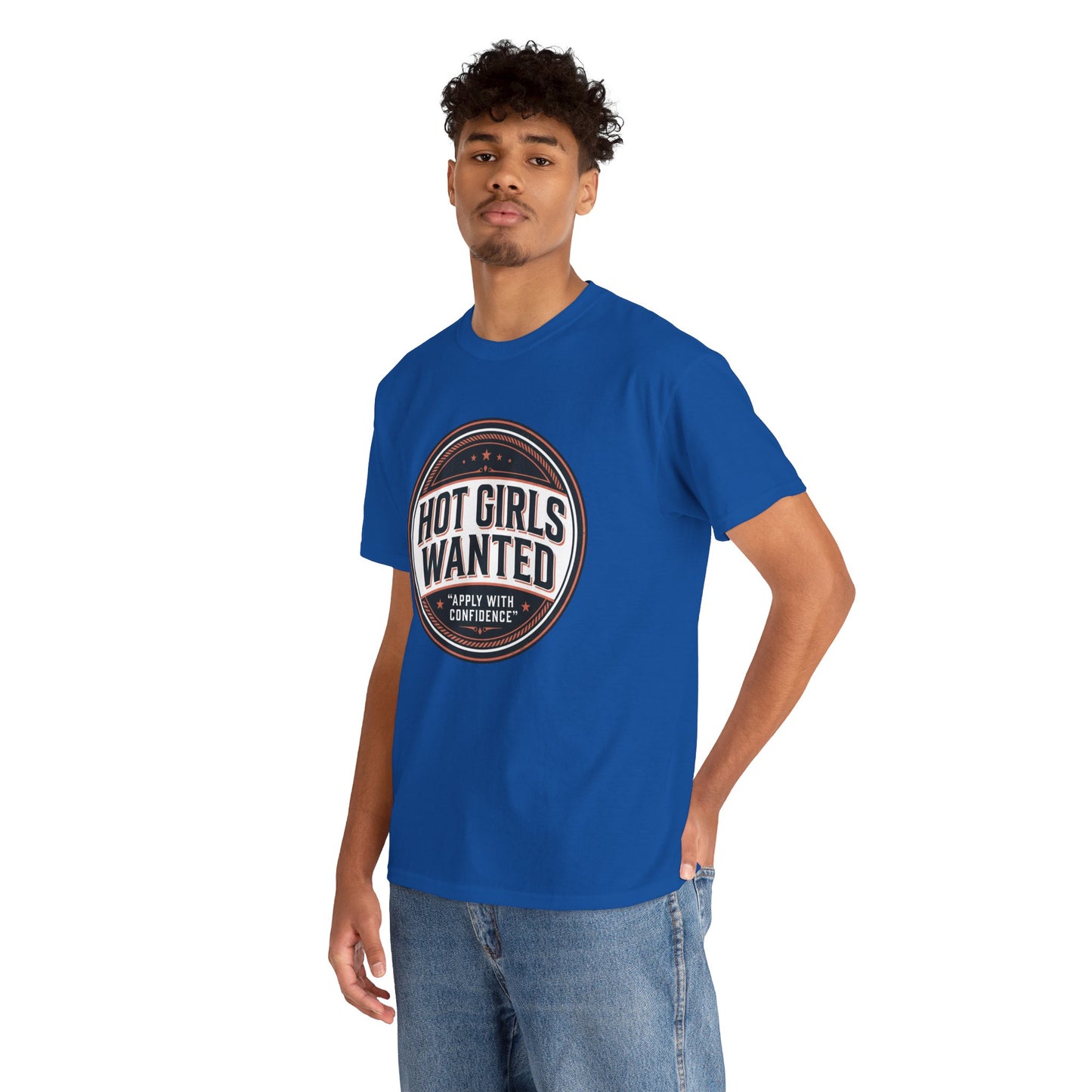 T-Shirt — "Hot Girls Wanted" Retro Badge Tee