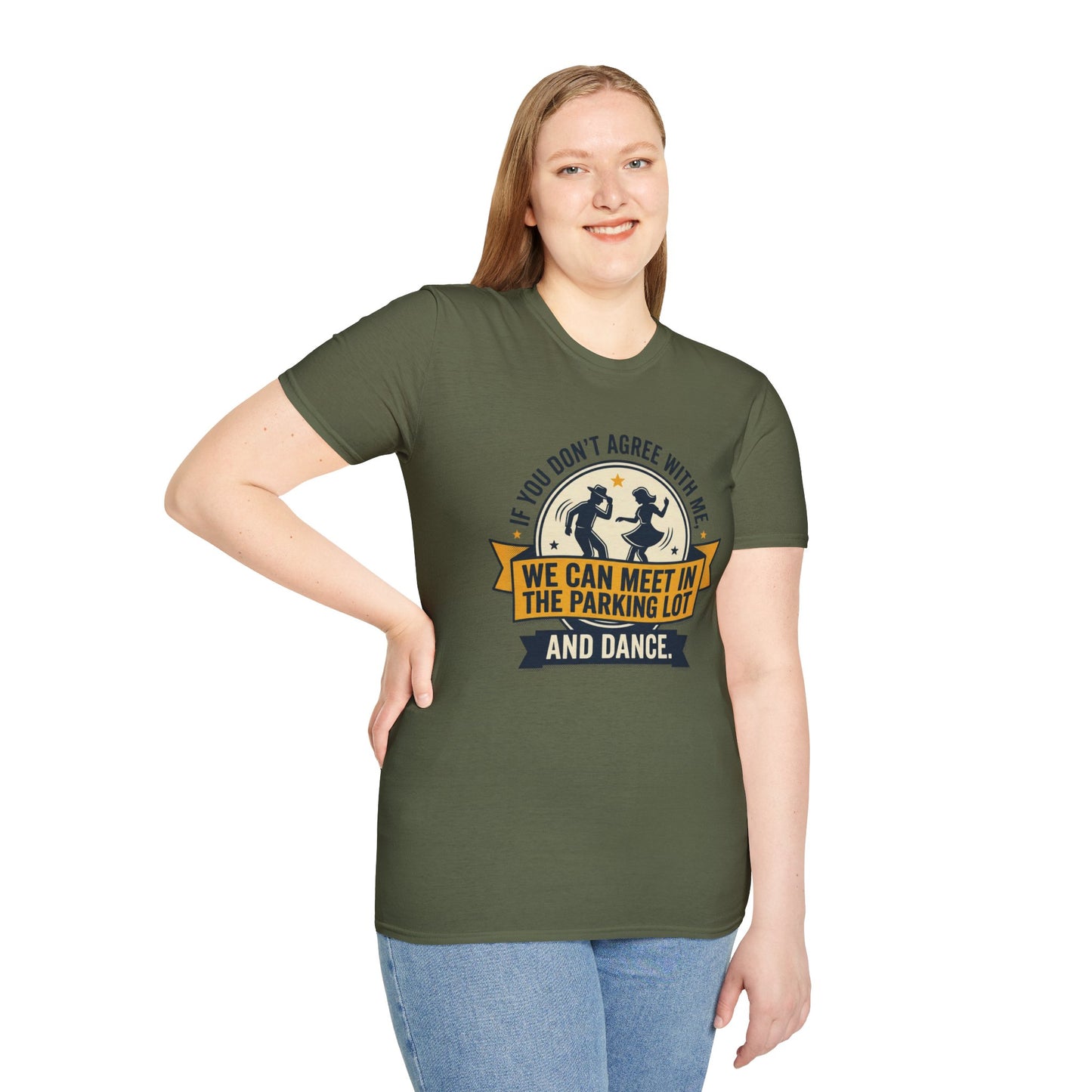 "If You Don’t Agree With Me, We Can Meet in the Parking Lot and Dance" Retro Dancing Graphic Tee