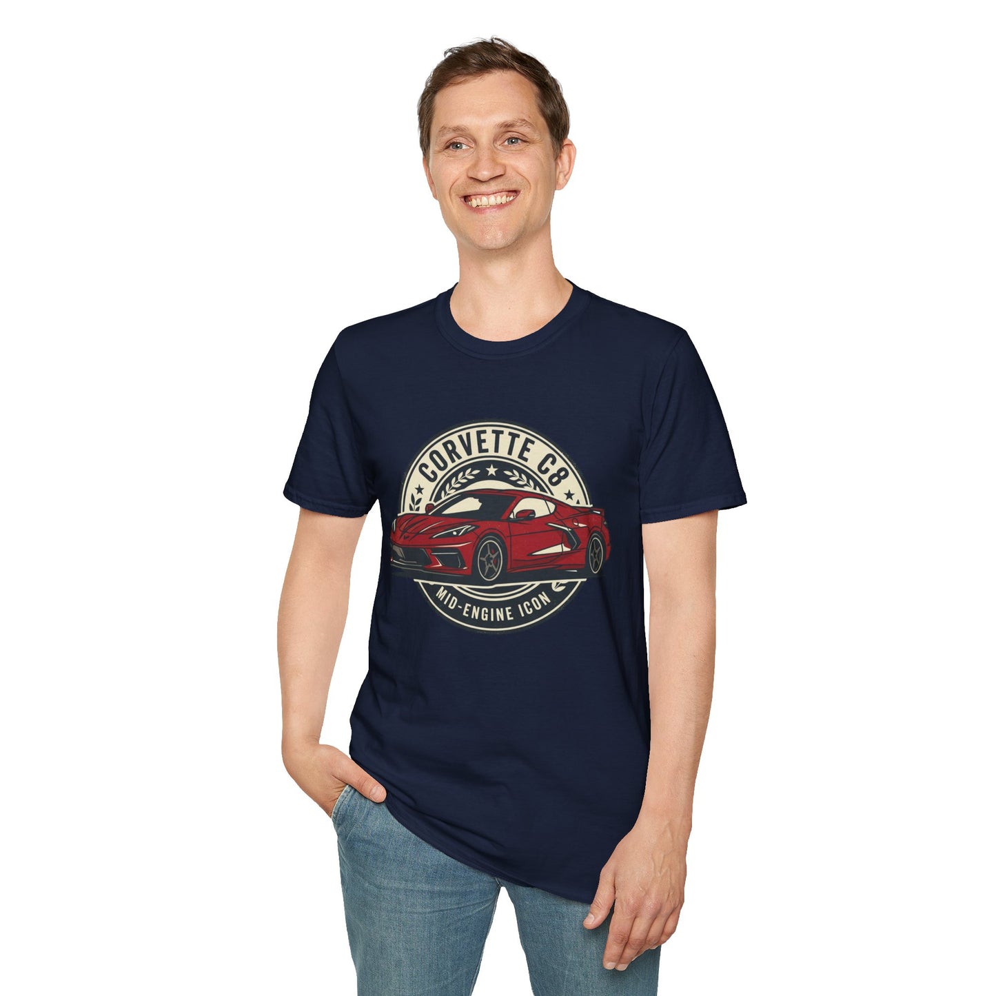 Corvette C8 Tee — Red Mid‑Engine Icon Car Shirt