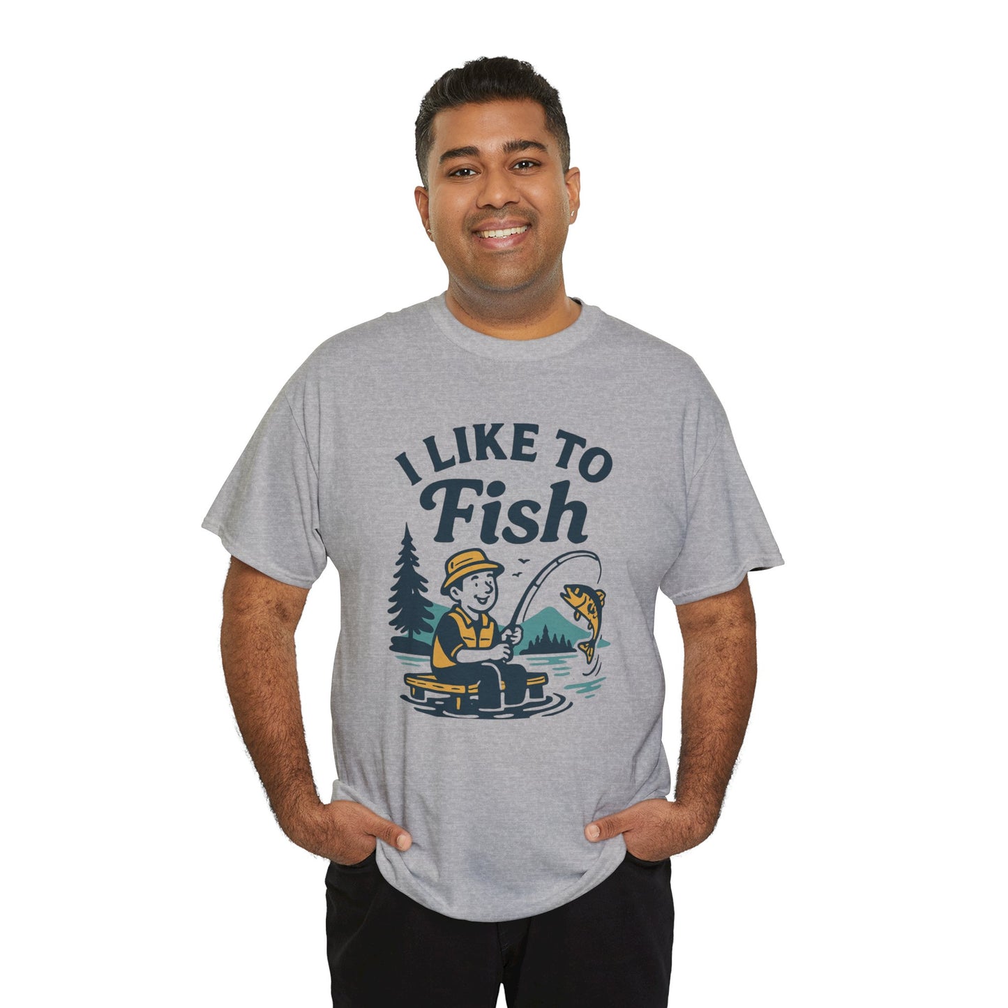 Fishing T-Shirt — "I Like to Fish" Vintage Outdoors Tee