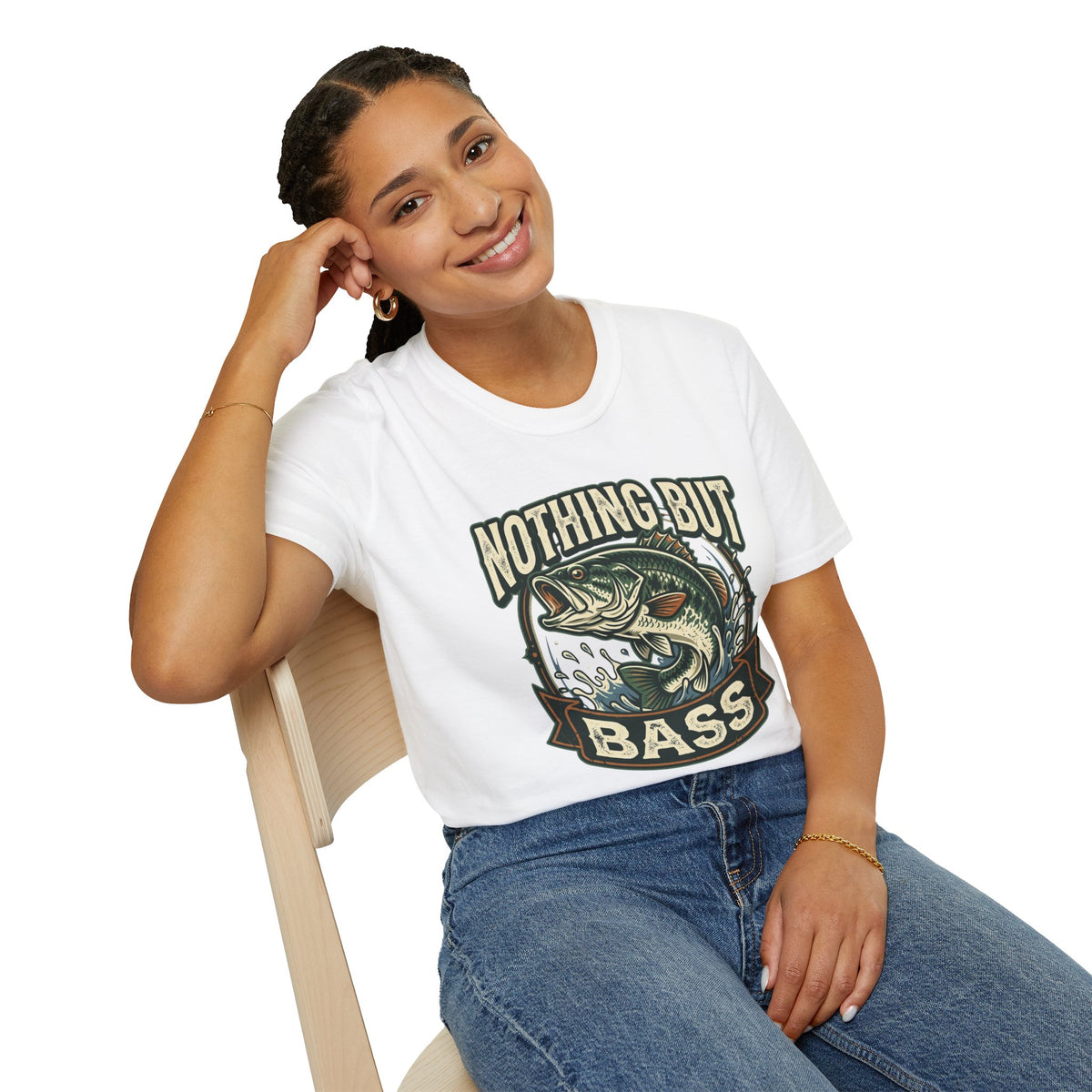 Nothing But Bass Fishing T-Shirt — Retro Largemouth Bass Graphic Tee