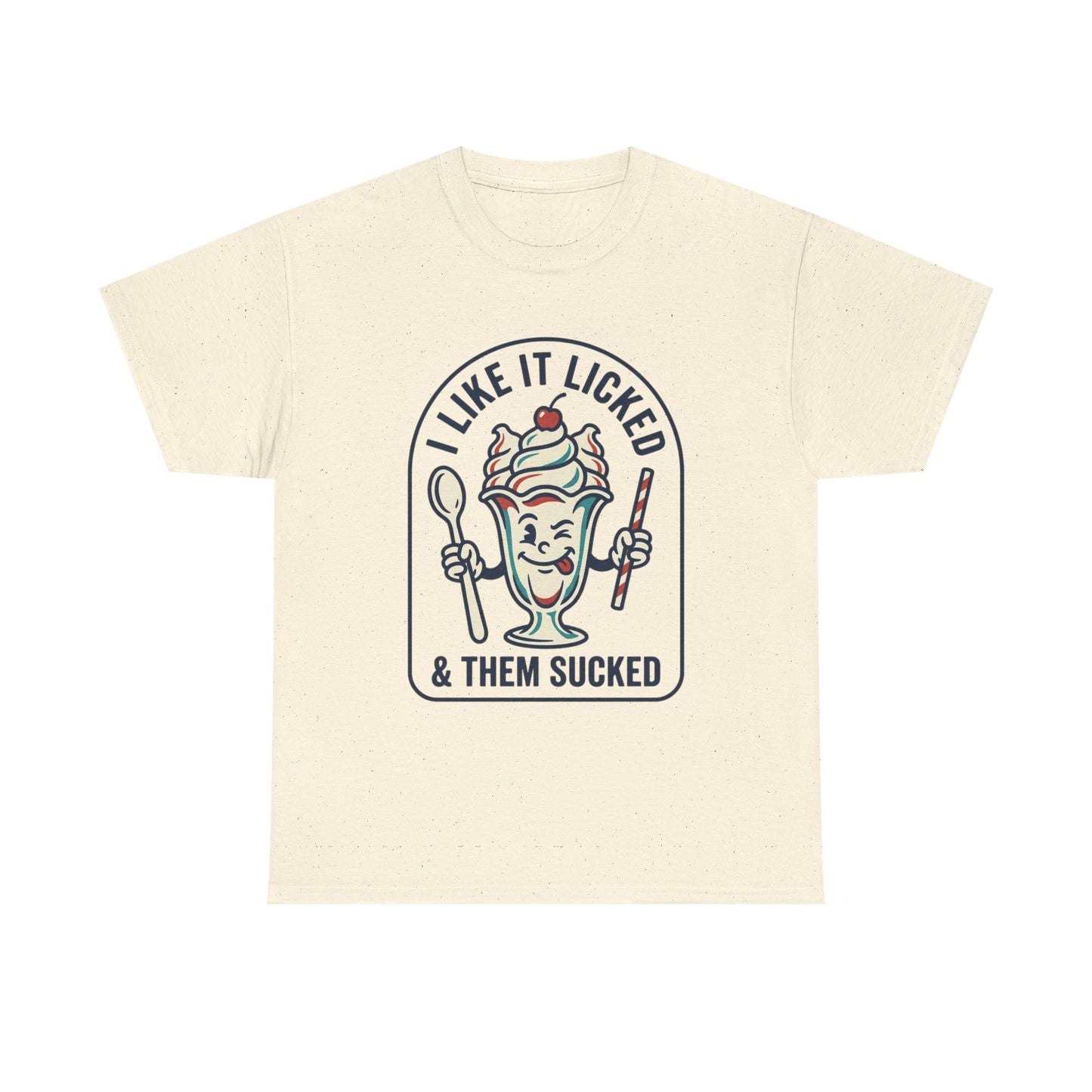 "I Like It Licked & Them Sucked" Retro Dessert Shirt - Ice Cream Sundae Tee