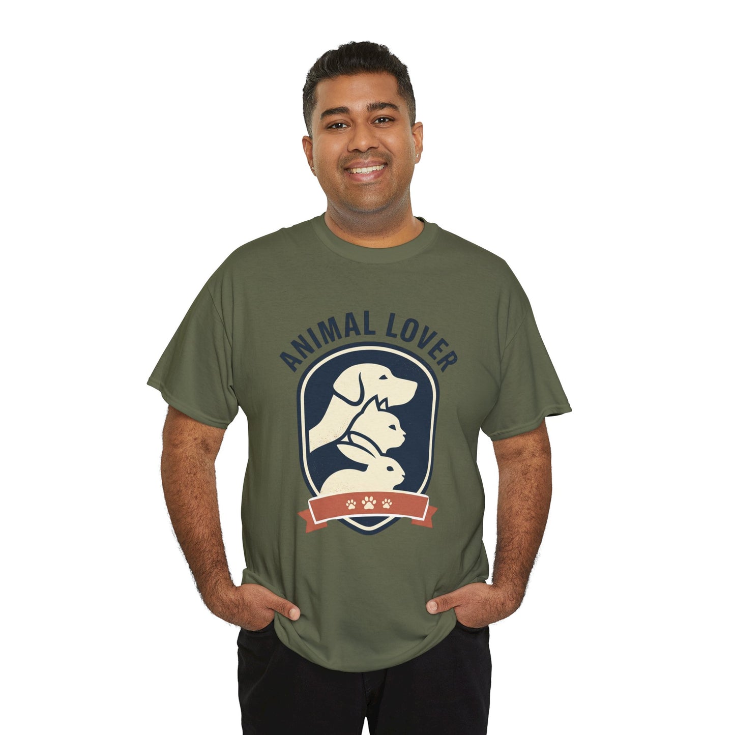 Animal Lover T-Shirt — Retro Pet Badge Tee (Dogs & Cats)