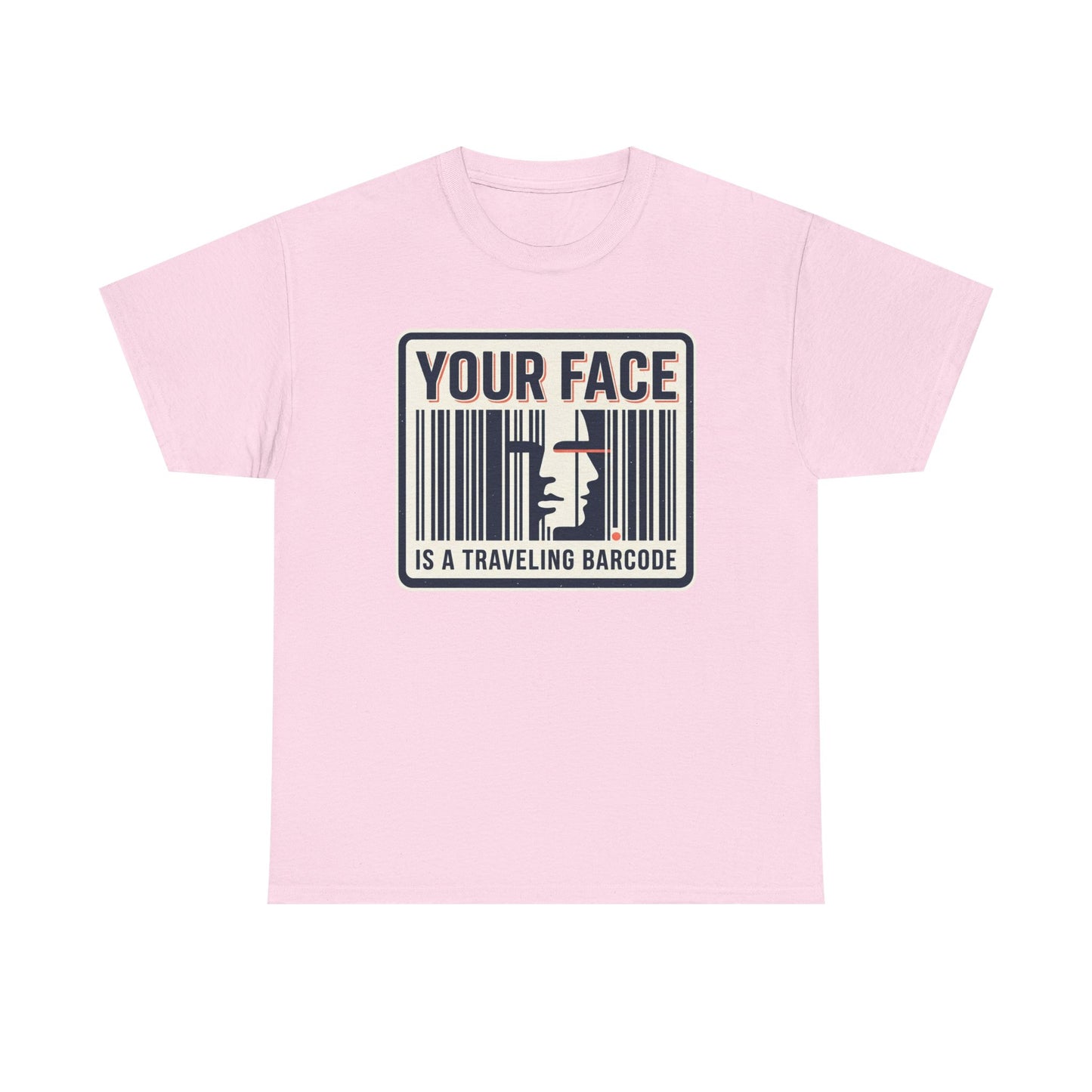 "Your Face Is a Traveling Barcode" Graphic Tee