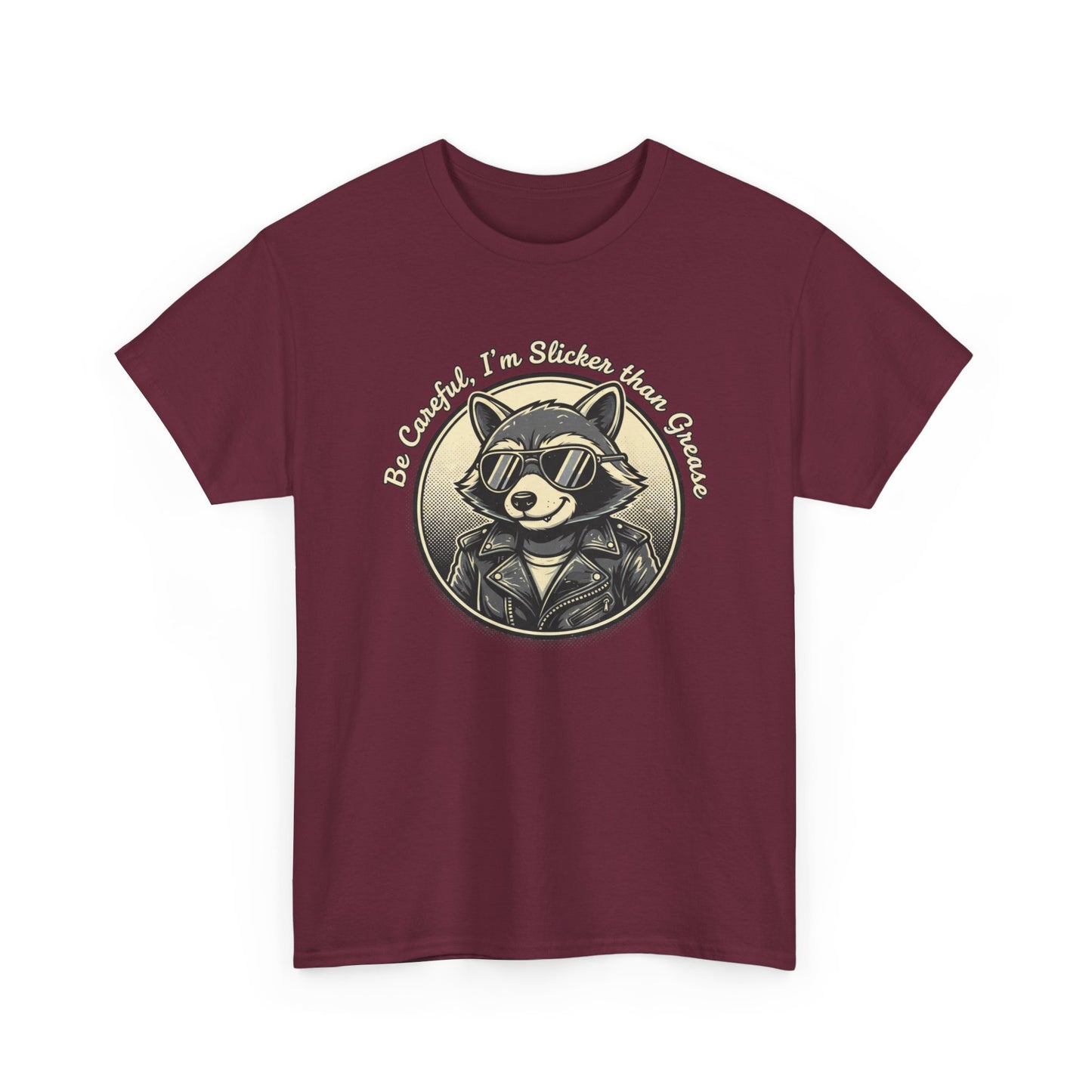 Raccoon Detective Graphic Tee — "Be Careful I’m Watching Your Snacks" Vintage Badge T-Shirt
