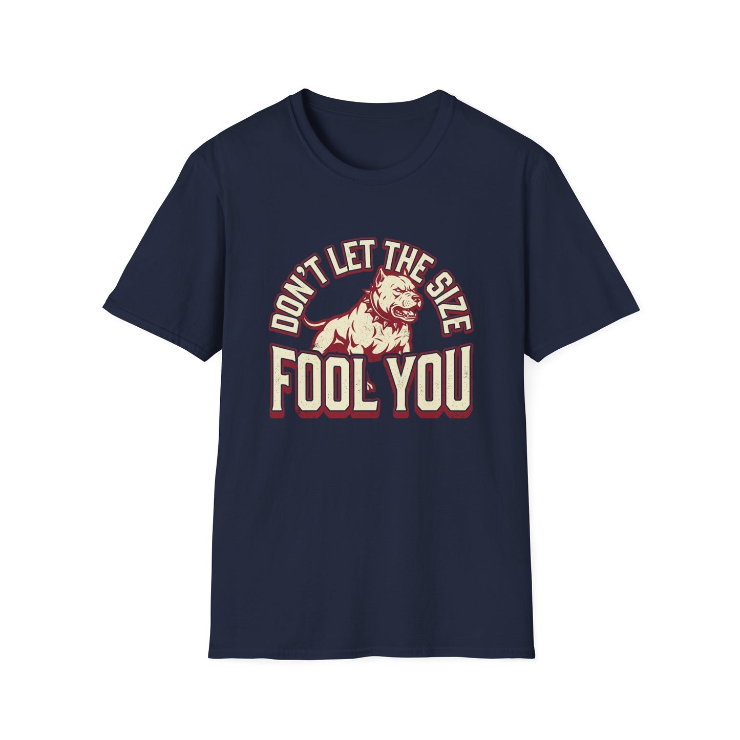 "Don’t Let The Size Fool You" Vintage Dog Tee-Pitbull Graphic T-Shirt