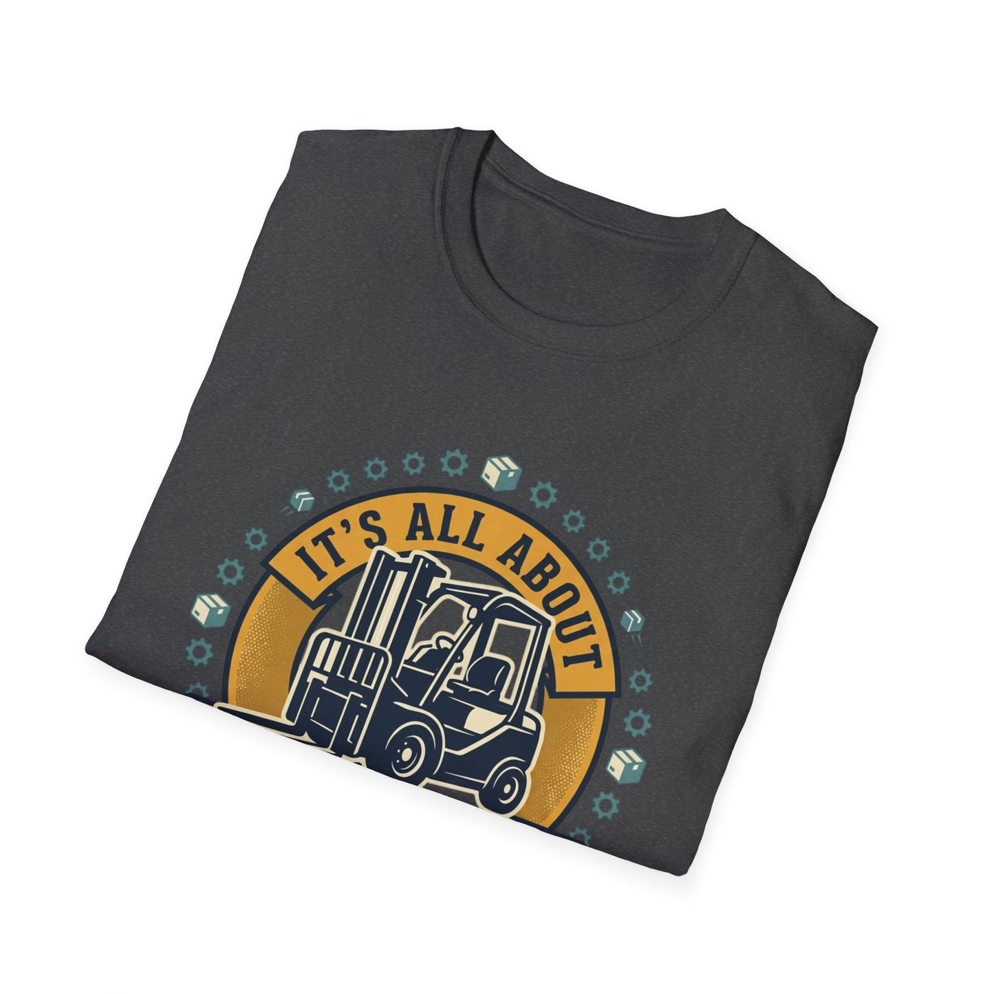 Moving Company T-Shirt — "It's All About Moving Units" Forklift Logo