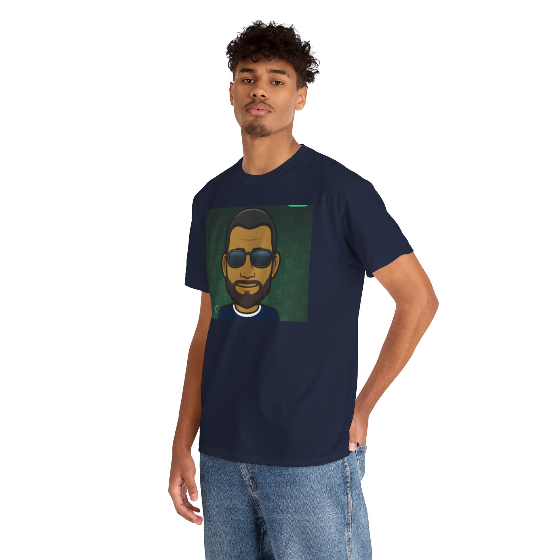 Bitmoji Portrait Tee — Cool Sunglasses Avatar Graphic T-Shirt Printify