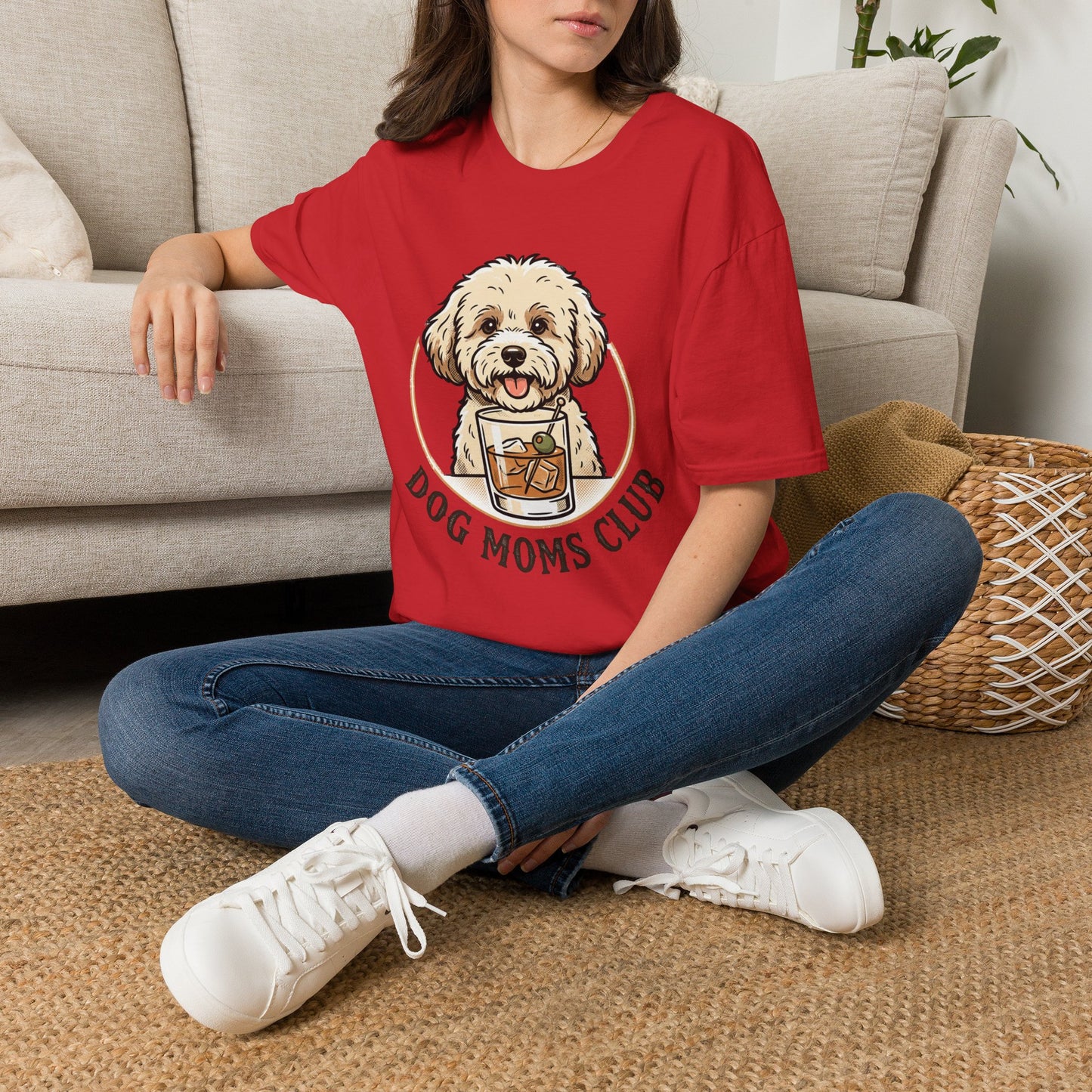 Dog Moms Club T-Shirt — Cute Doodle Dog Graphic Tee