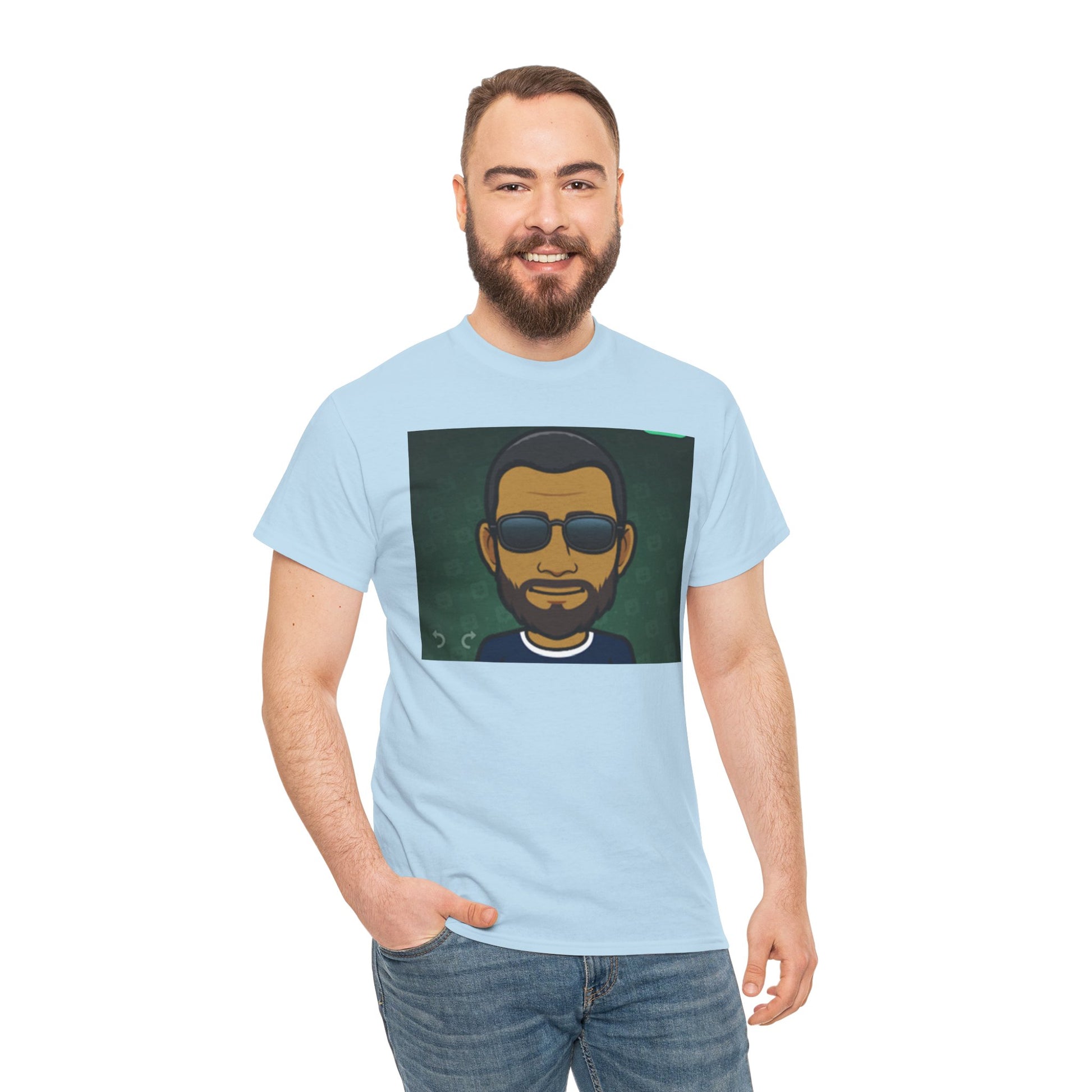 Bitmoji Portrait Tee — Cool Sunglasses Avatar Graphic T-Shirt Printify