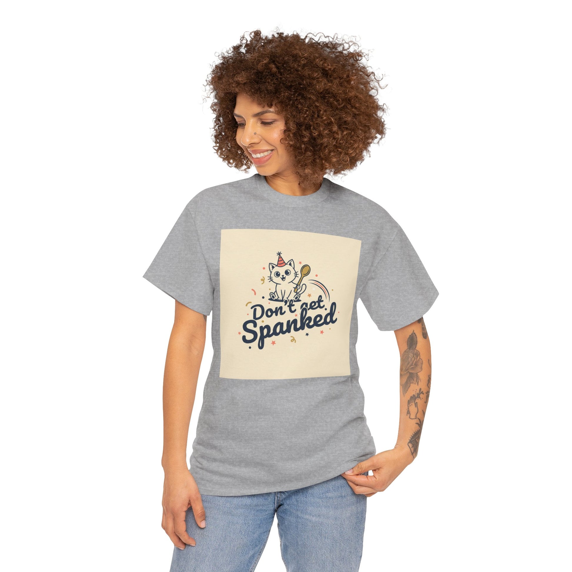 Don’t Get Spanked Cat Tee — Cute Retro Kitten Graphic T-Shirt Printify
