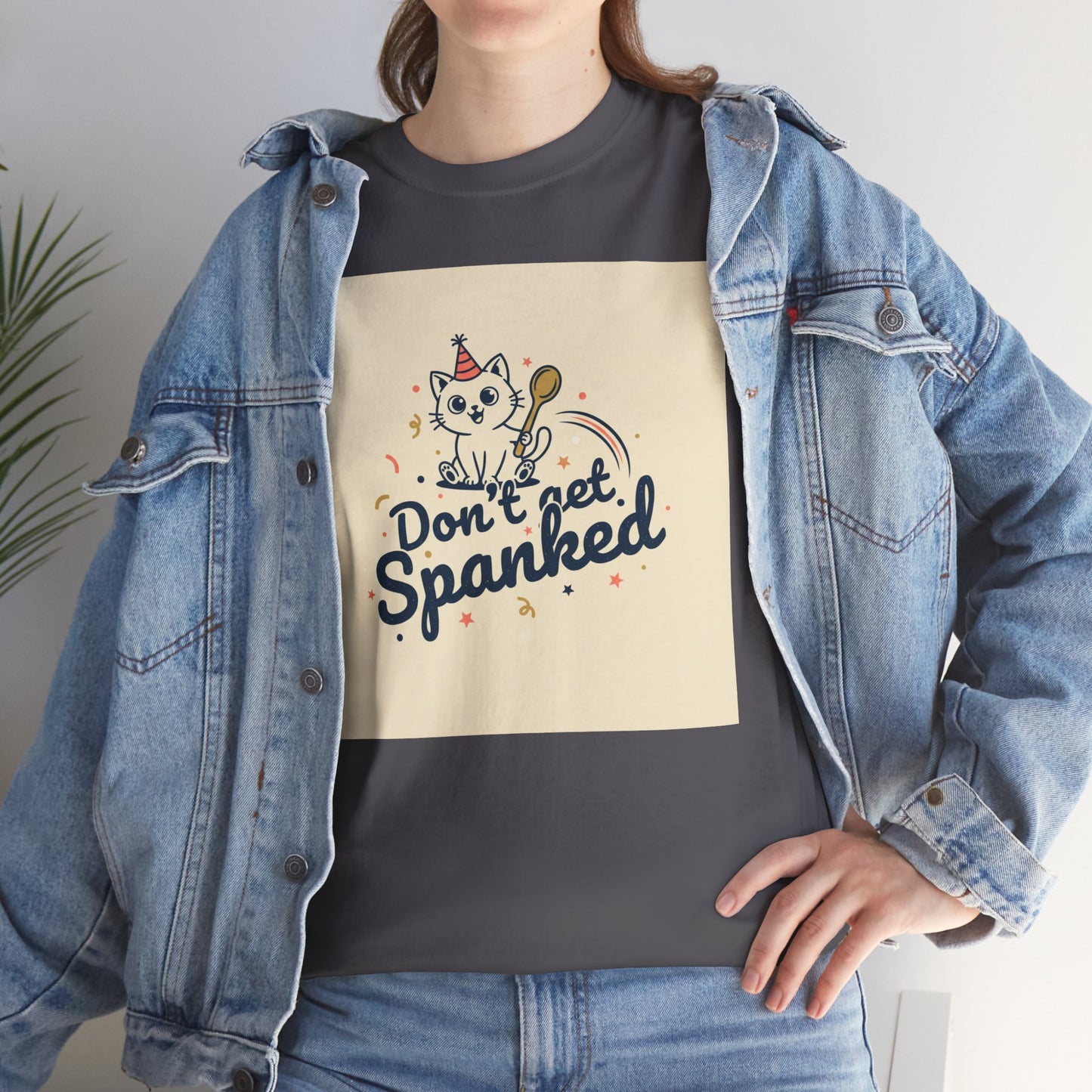 Don’t Get Spanked Cat Tee — Cute Retro Kitten Graphic T-Shirt Printify