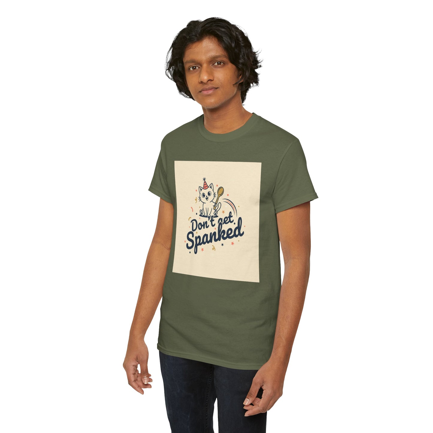 Don’t Get Spanked Cat Tee — Cute Retro Kitten Graphic T-Shirt Printify