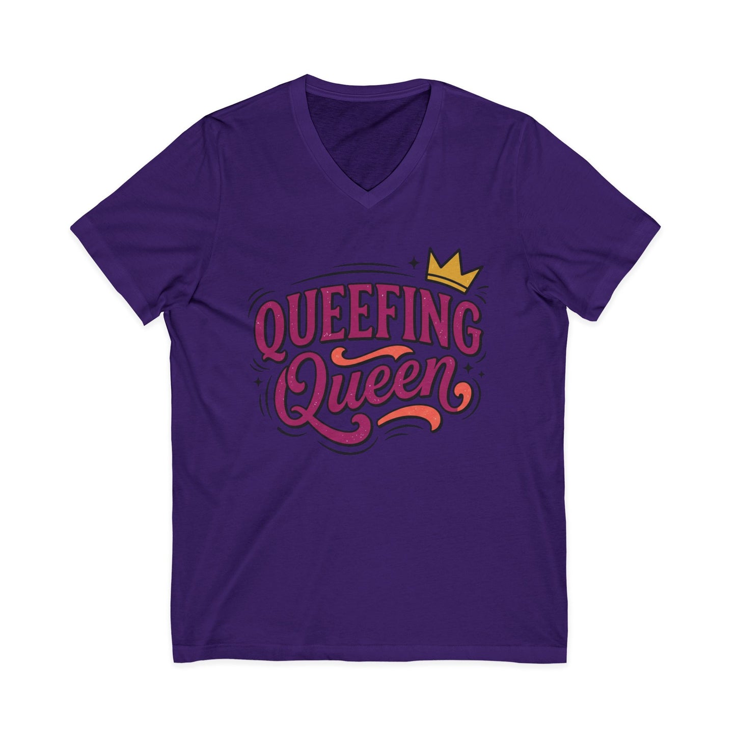 Queefing Queen V-Neck Tee Printify