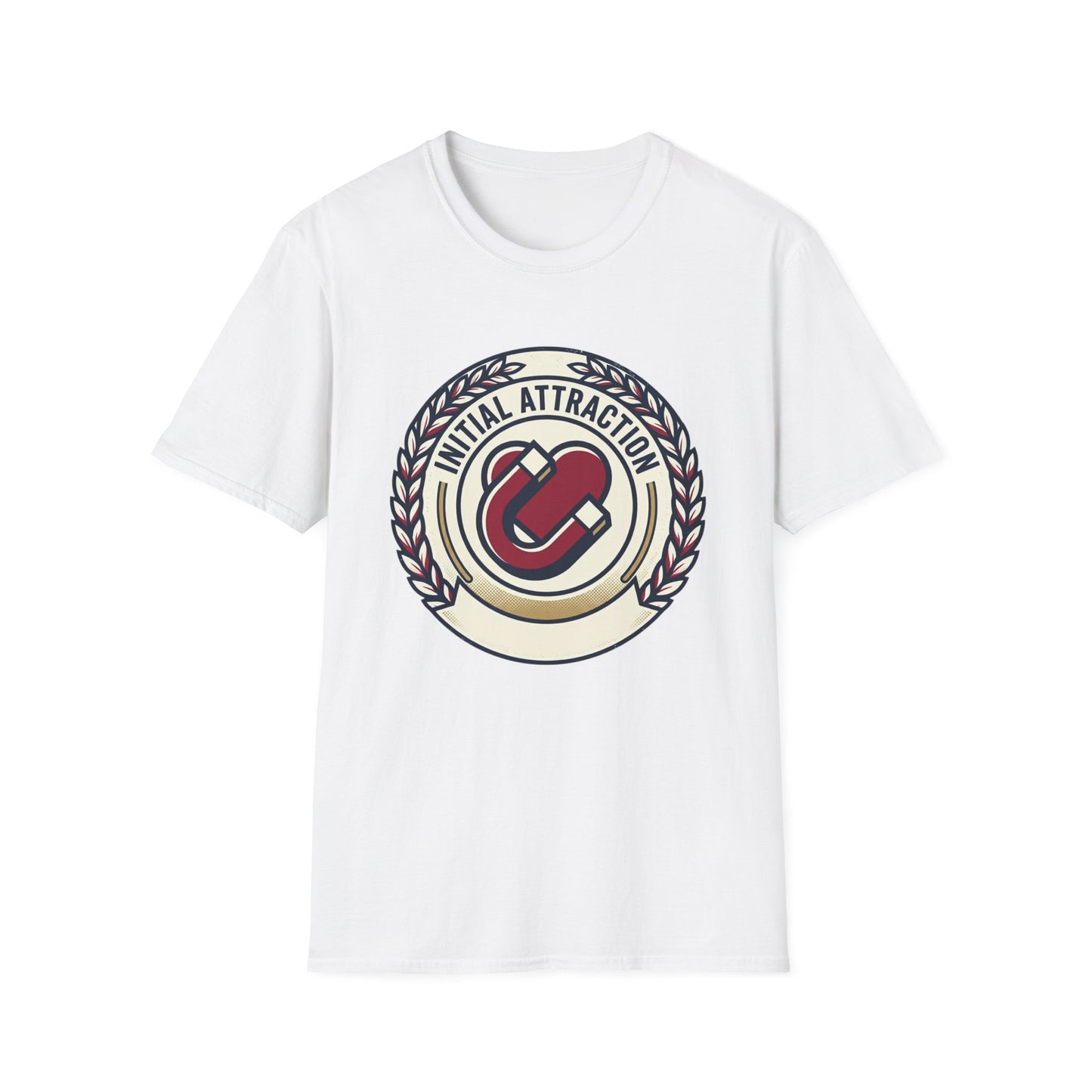 Initial Attraction T-Shirt — Retro Badge Heart Design