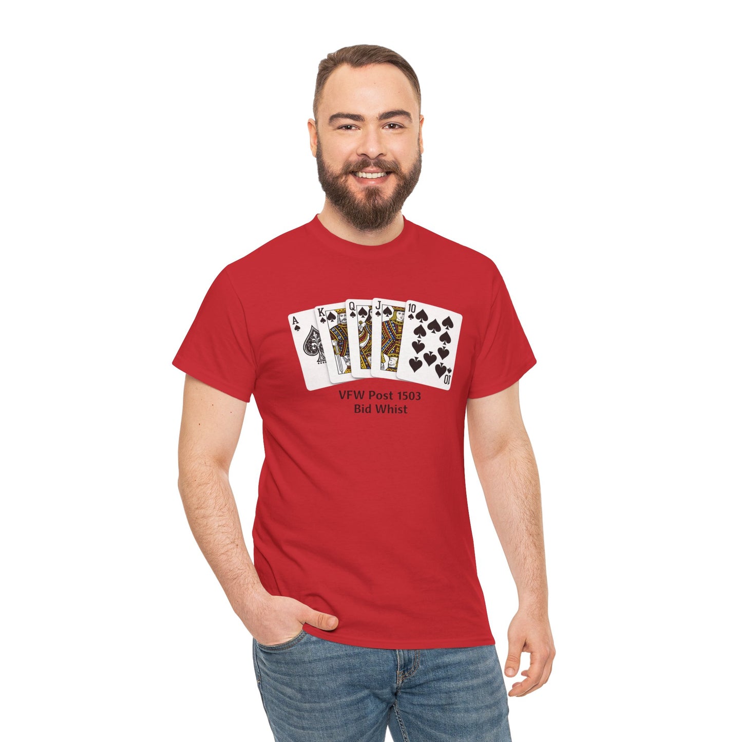 Bid Whist Card Tee — VFW Post 1501 Poker Night T-Shirt