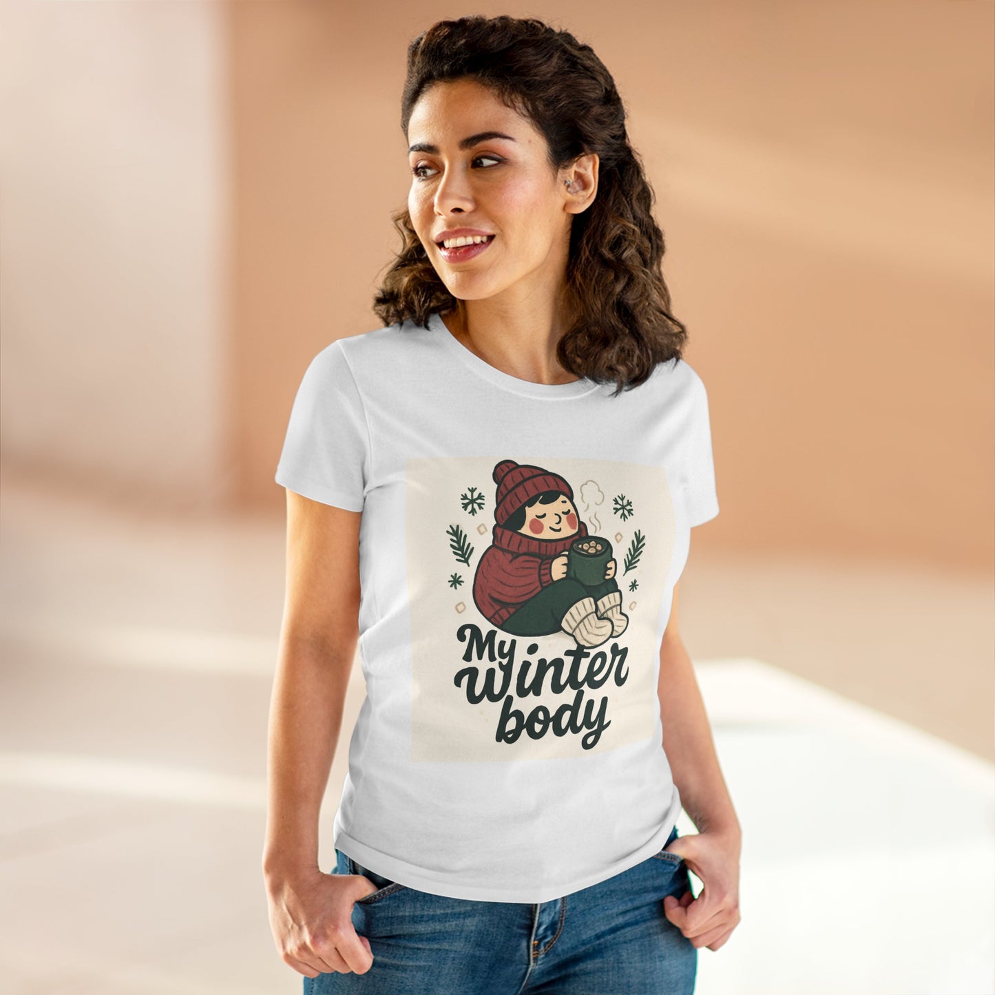 My Winter Body Women's Tee — Cozy Hot Cocoa Graphic T-Shirt