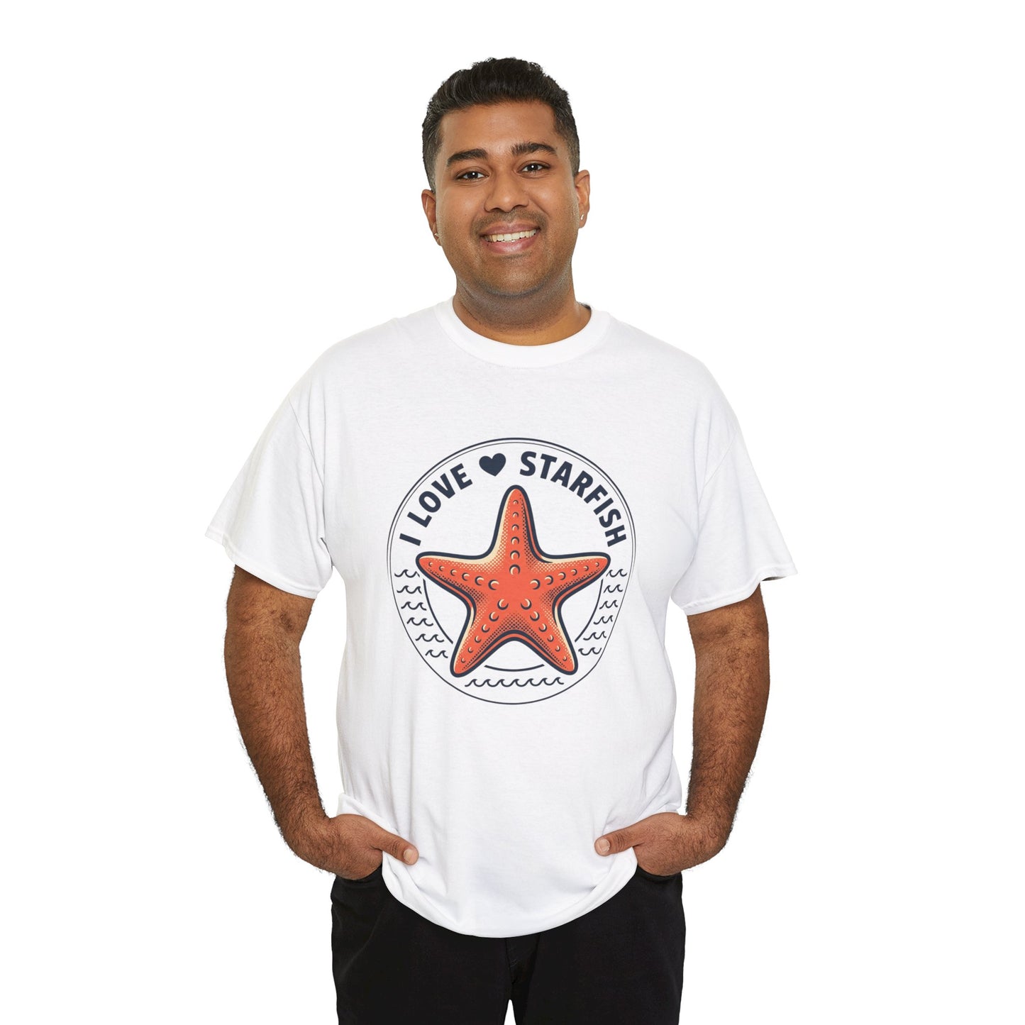 Starfish Tee — "I Love Starfish" Beach Graphic T-Shirt