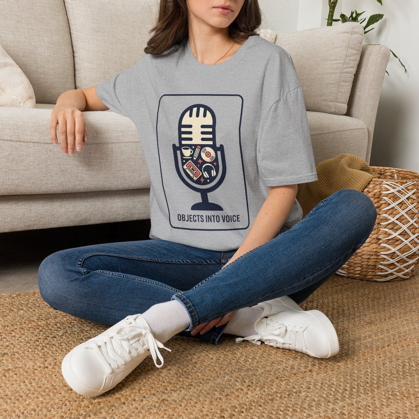 Microphone Graphic T-Shirt — “Objects Into Voice” Podcast Tee